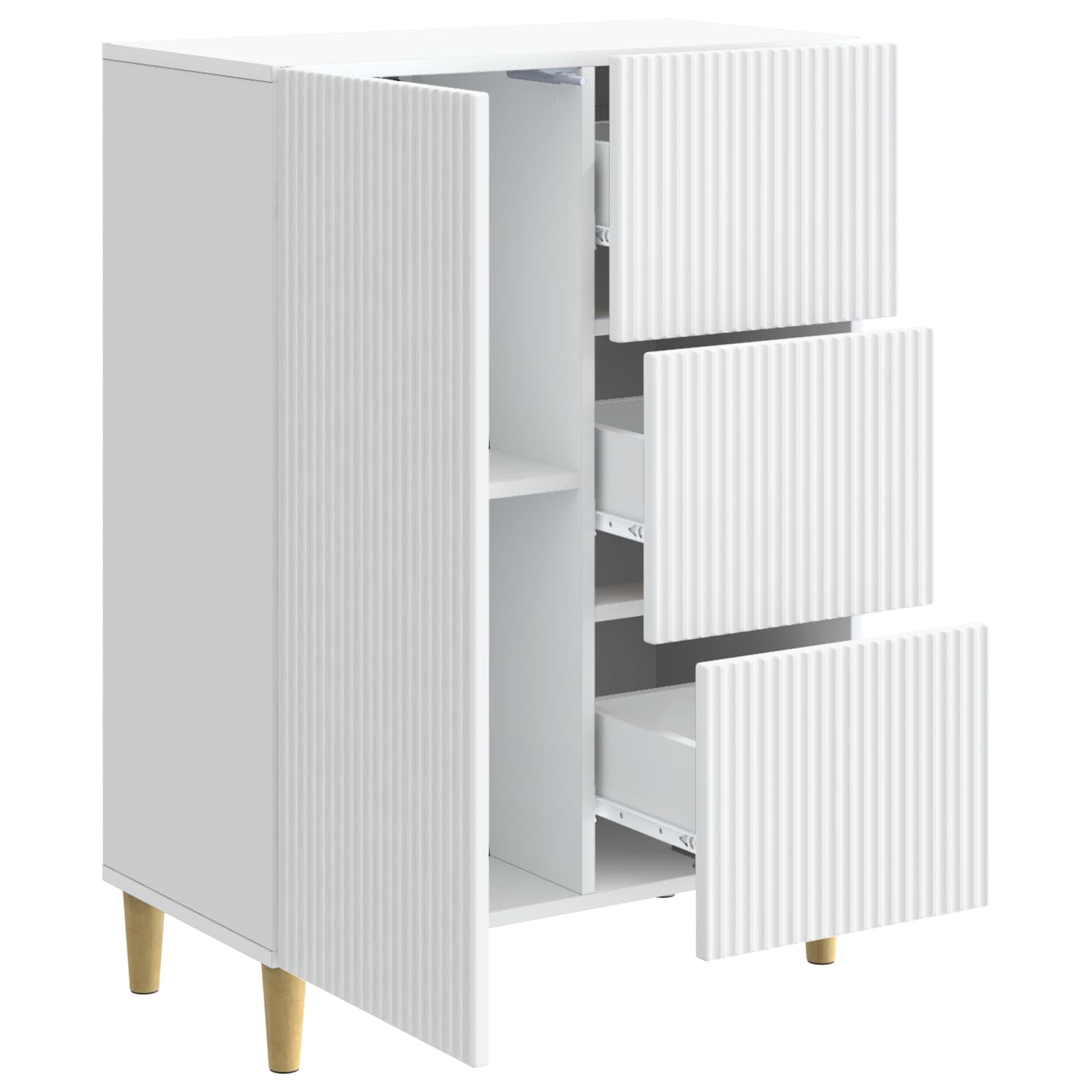 Sideboard with Drawer White 66 x 34.5 x 90 cm Engineered Wood