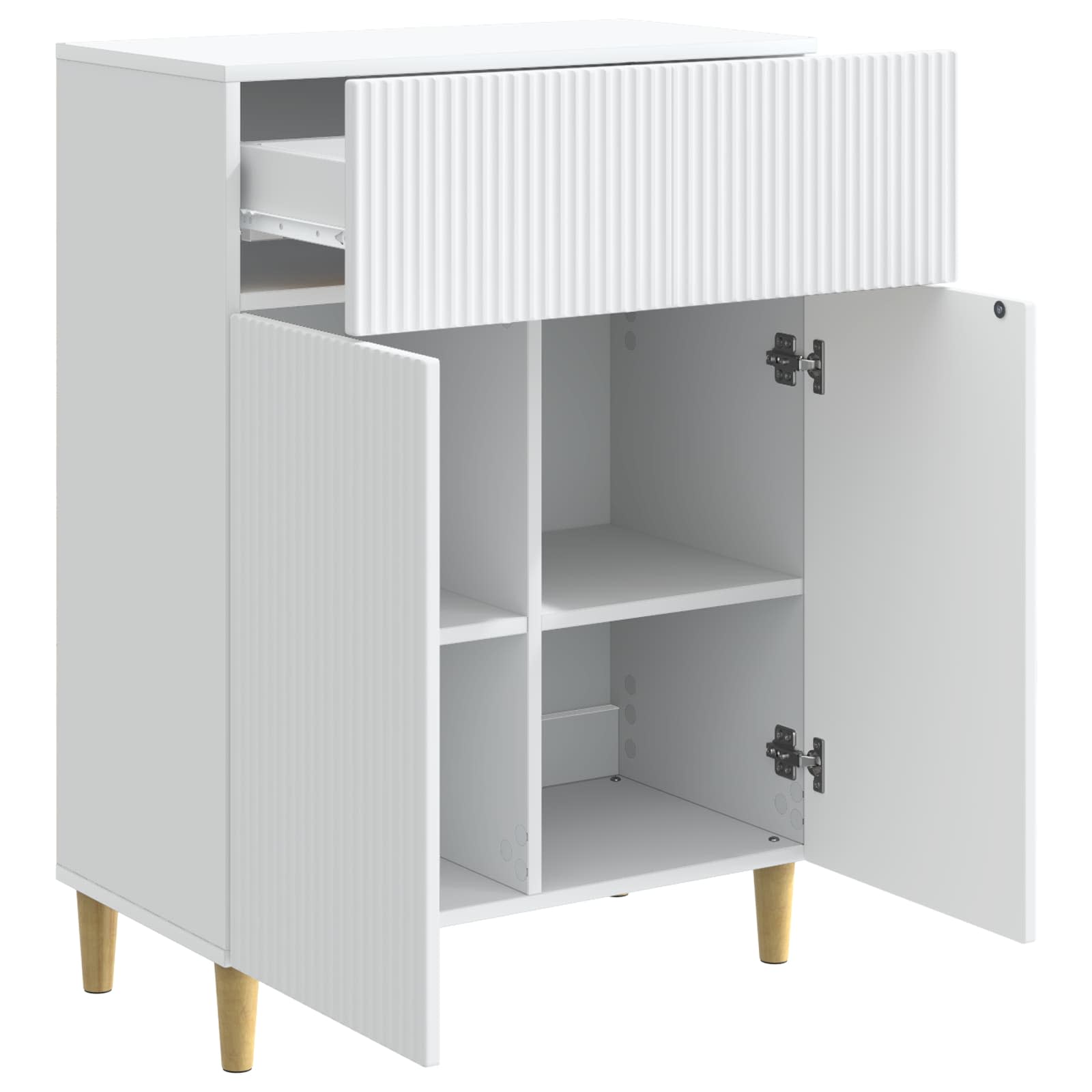 Sideboard with Drawer White 66 x 34.5 x 90 cm Engineered Wood