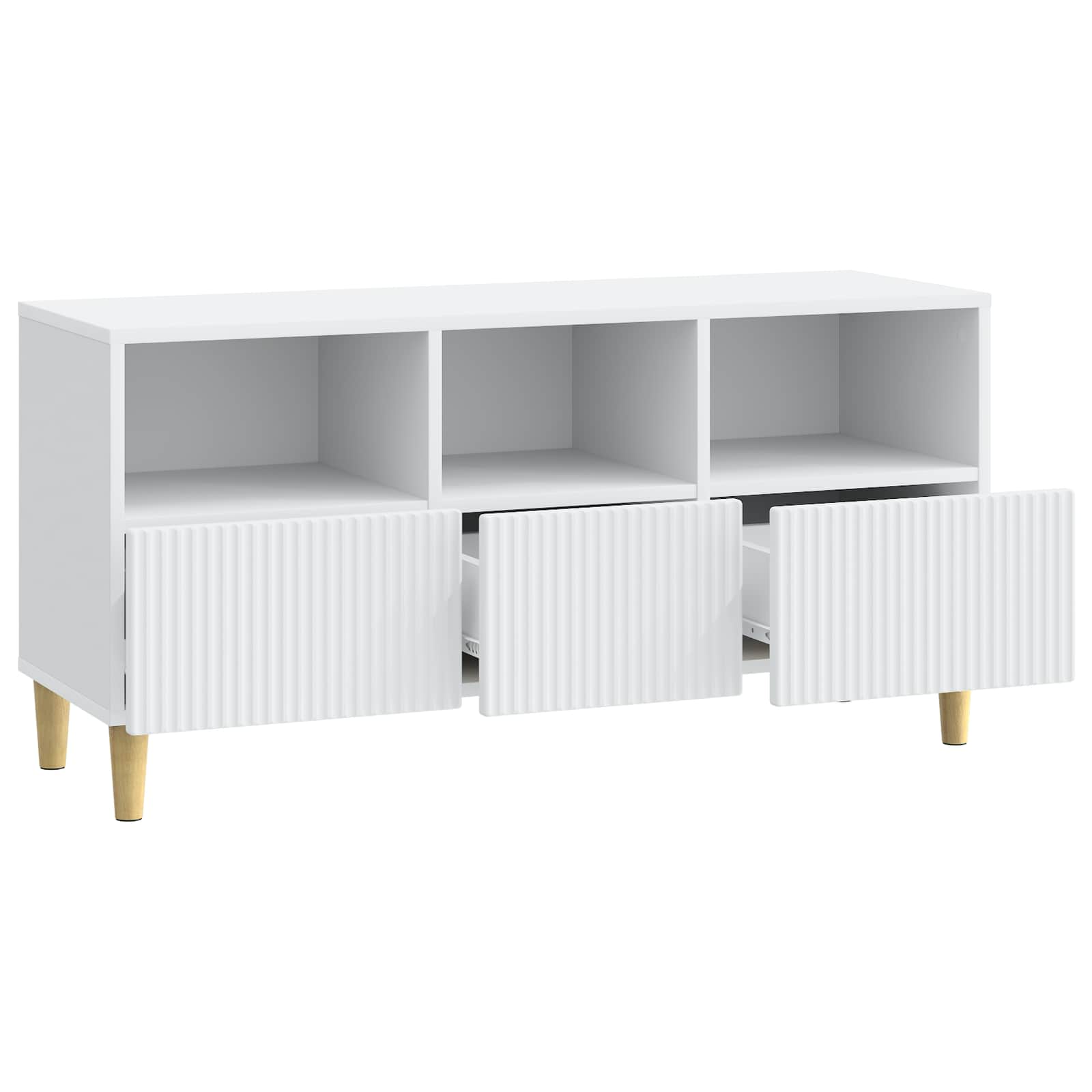 TV Cabinet with Drawer White 102 x 34.5 x 50 cm Engineered Wood