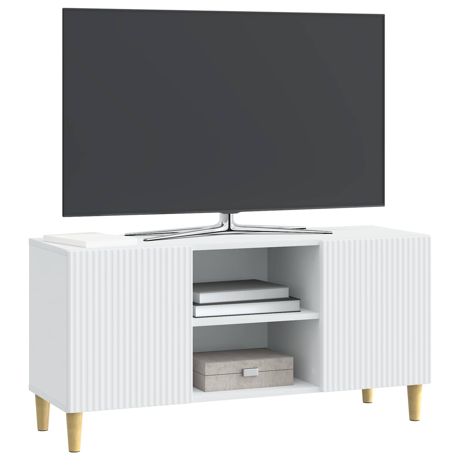 TV Cabinet White 102 x 34.5 x 50 cm Engineered Wood