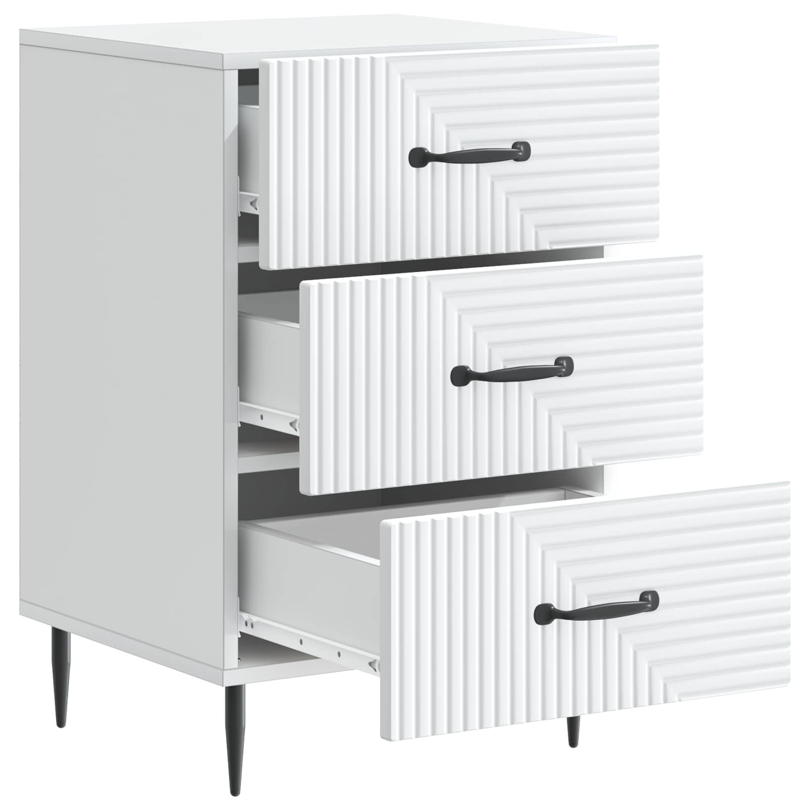 Bedside Cabinet White 43 x 41 x 66.5 cm Engineered Wood