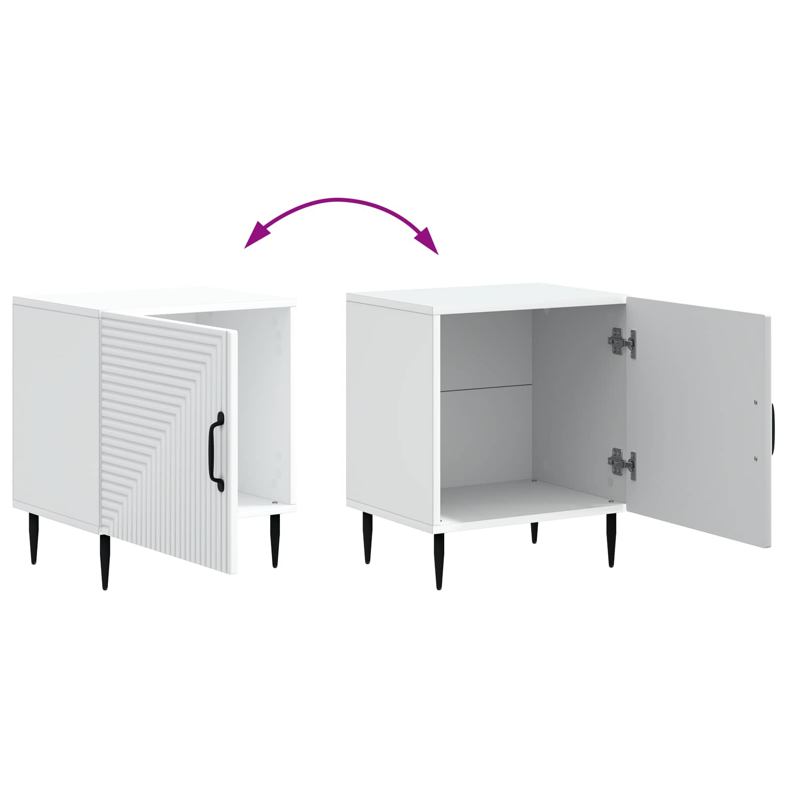 Bedside Cabinet White 43 x 34.5 x 50 cm Engineered Wood