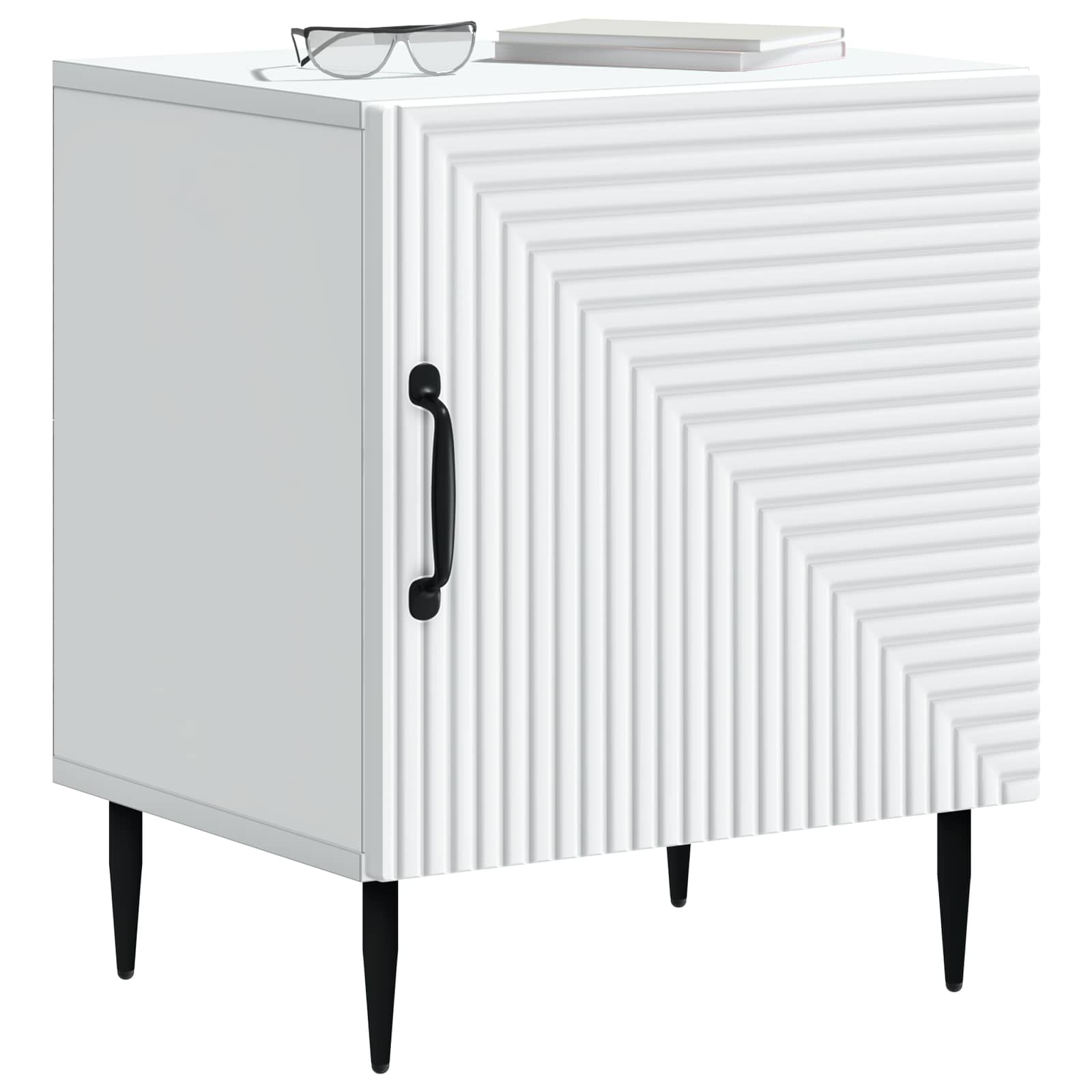 Bedside Cabinet White 43 x 34.5 x 50 cm Engineered Wood