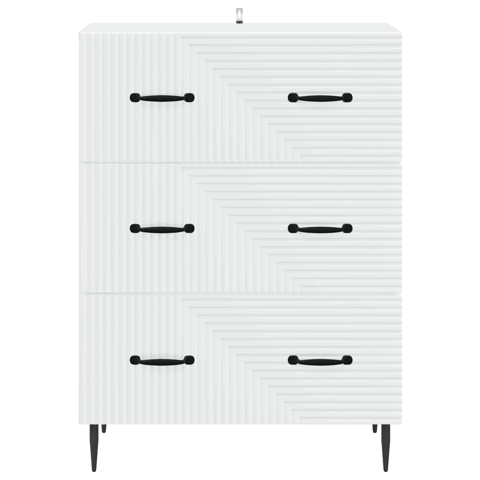Drawer Cabinet White 66 x 34.5 x 89.5 cm Engineered Wood
