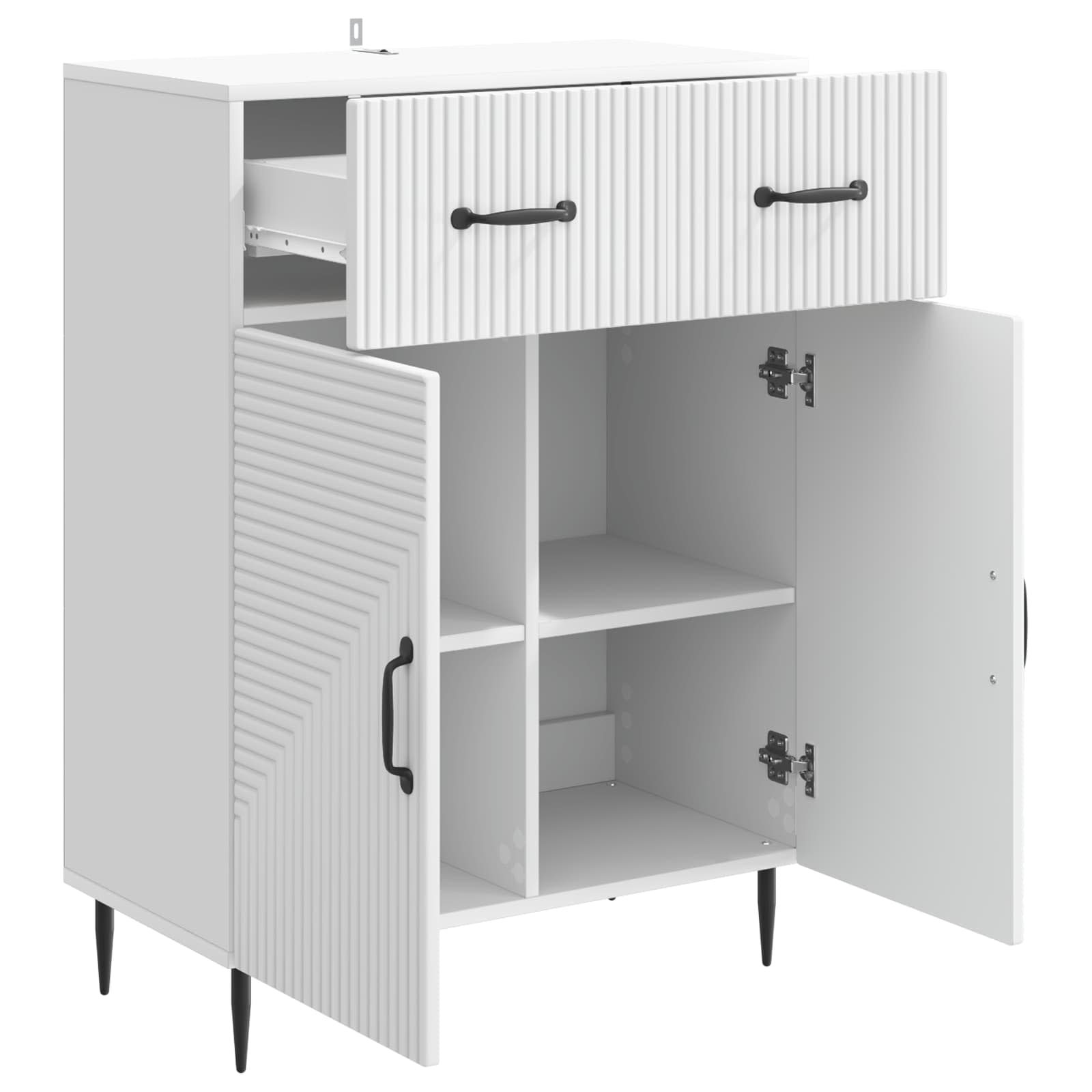Sideboard White 66 x 34.5 x 89.5 cm Engineered Wood
