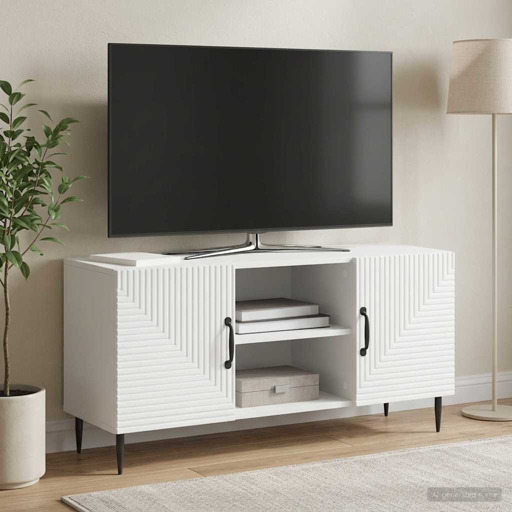 TV Cabinet White 102 x 34.5 x 50 cm Engineered Wood