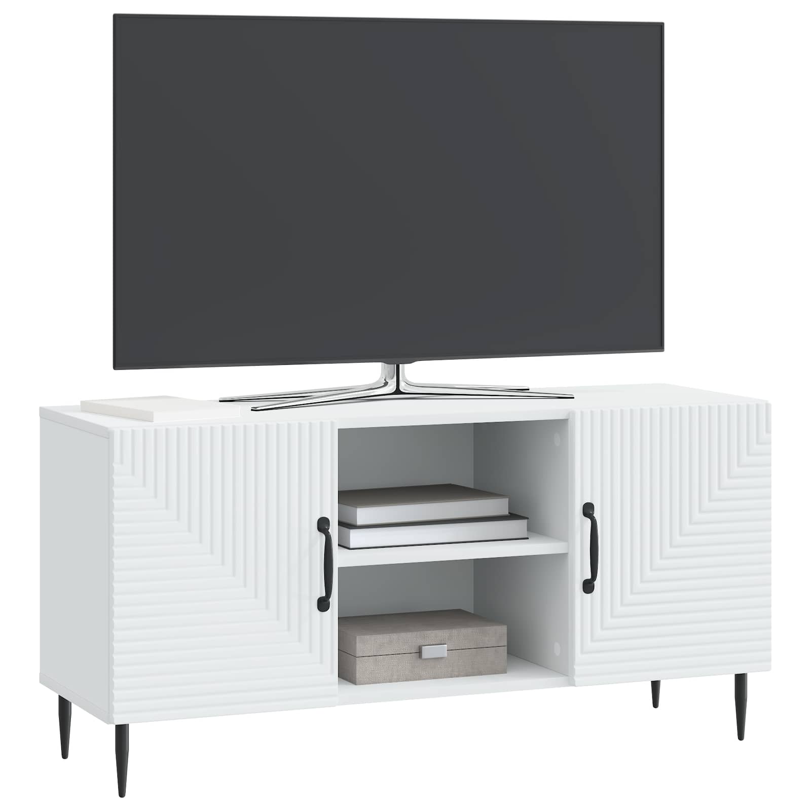 TV Cabinet White 102 x 34.5 x 50 cm Engineered Wood