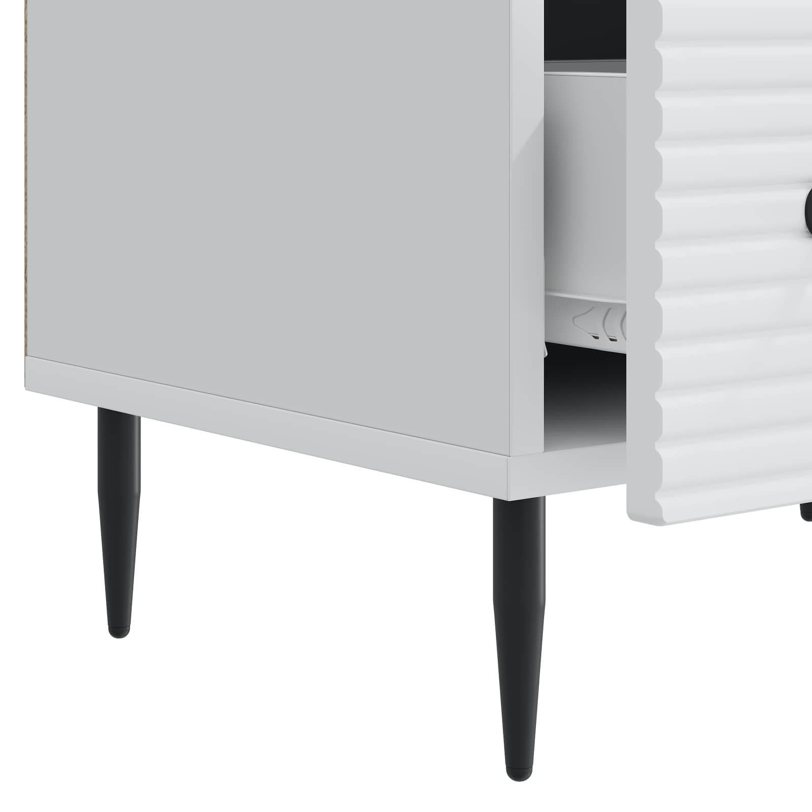 TV Cabinet with Drawer White 147 x 34.5 x 30 cm Engineered Wood