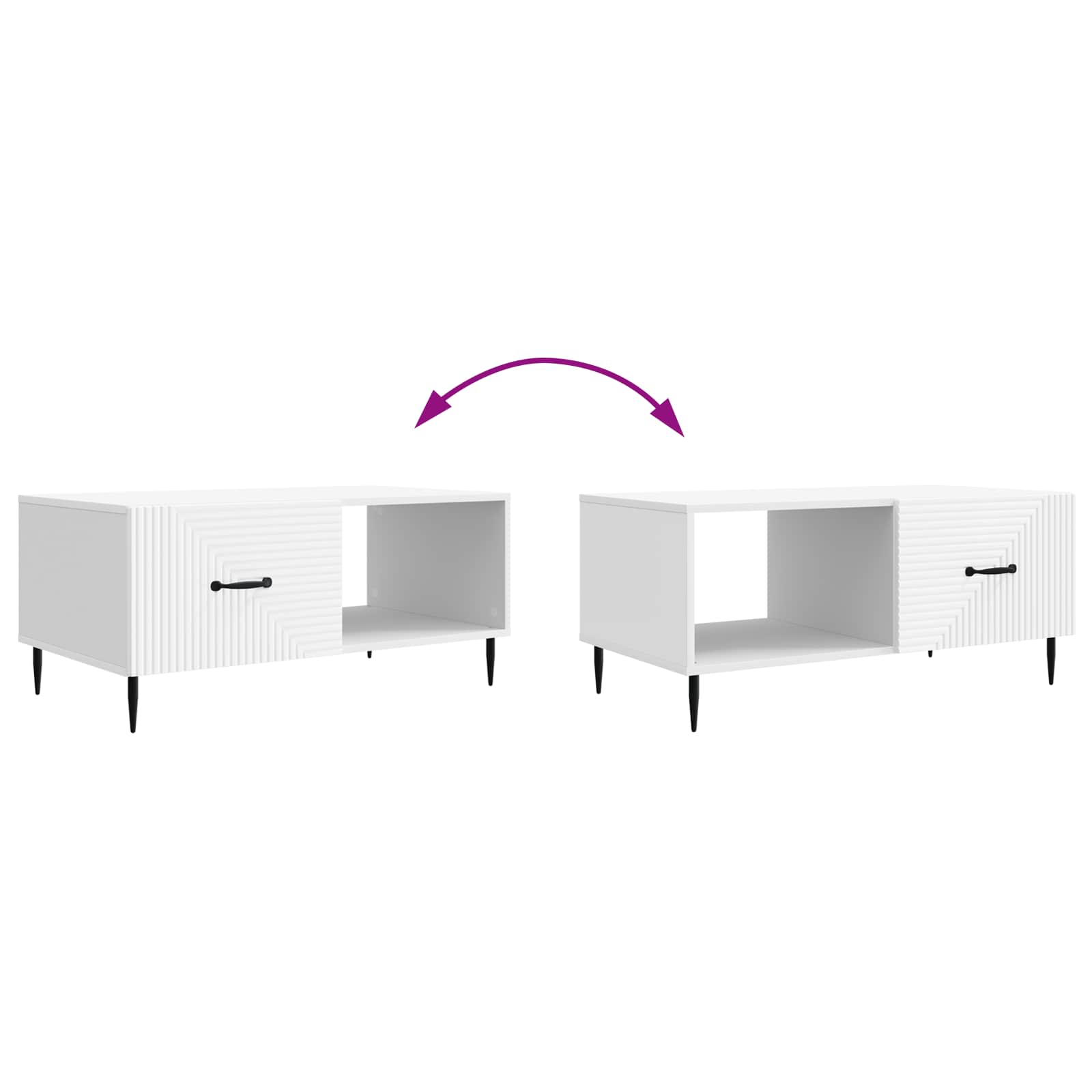 Coffee Table White 90 x 50 x 40 cm Engineered Wood