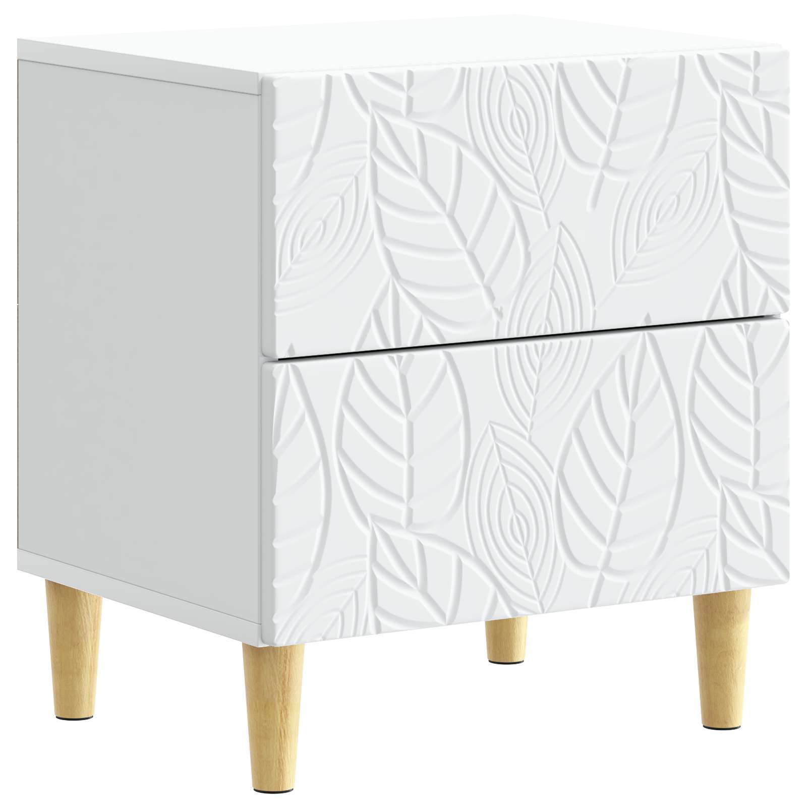 Bedside Table White 43 x 34.5 x 48 cm Engineered Wood