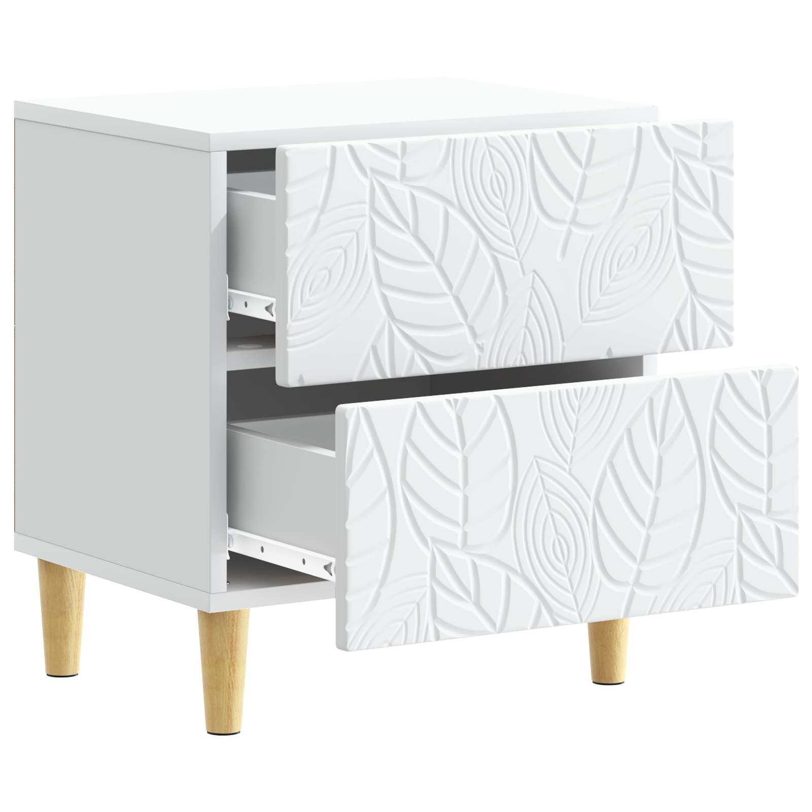 Bedside Table White 43 x 34.5 x 48 cm Engineered Wood