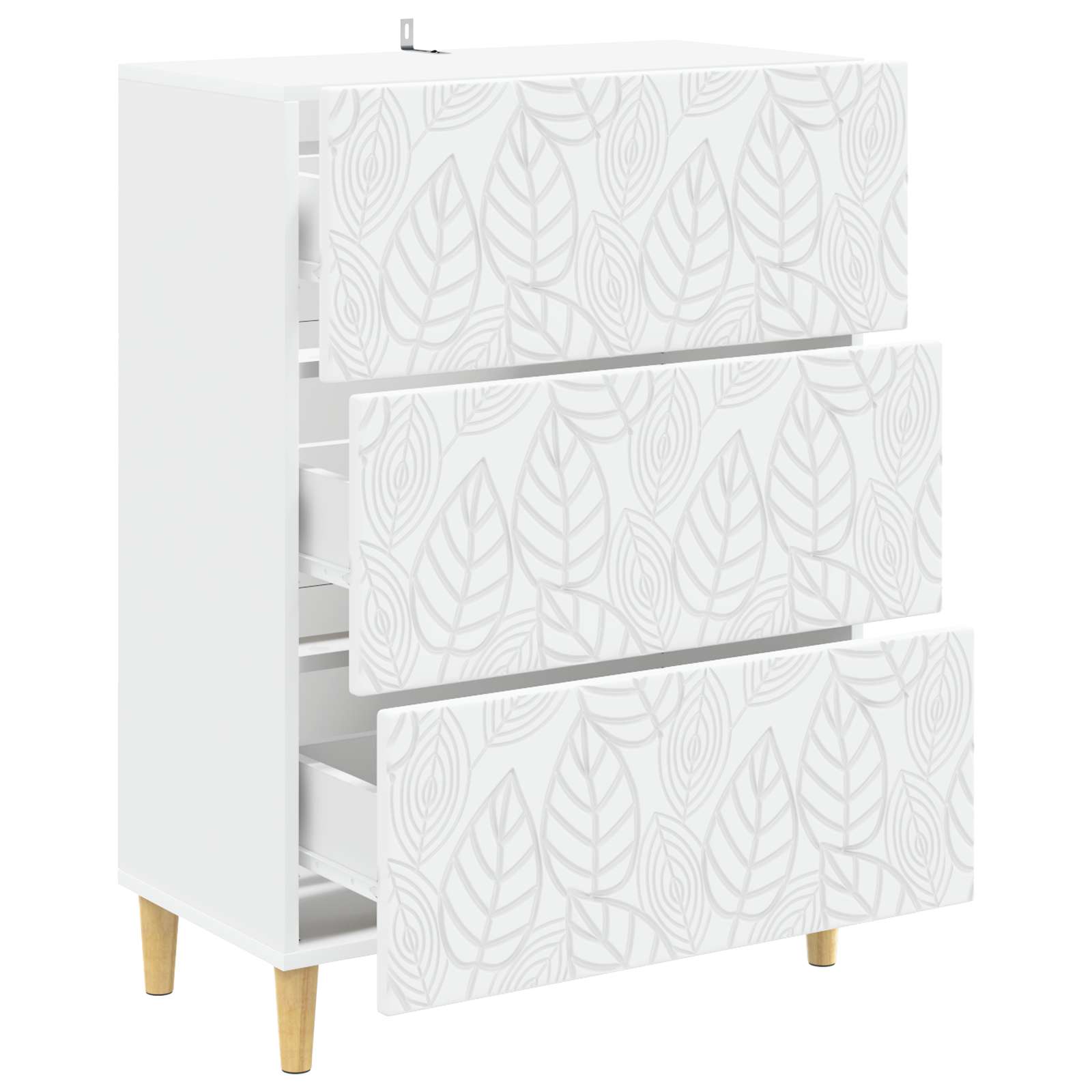 Drawer Cabinet White 66 x 34.5 x 90 cm Engineered Wood
