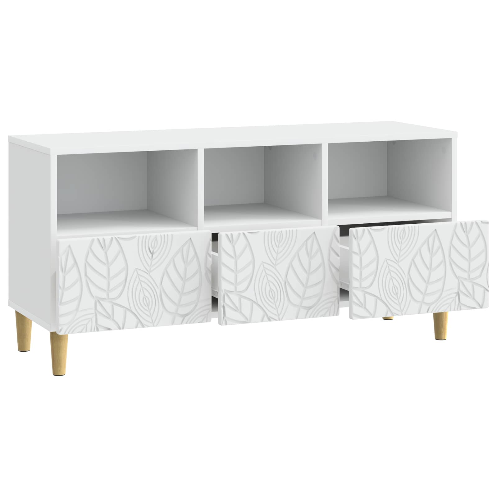 TV Cabinet 102 x 34.5 x 50 cm White Engineered Wood