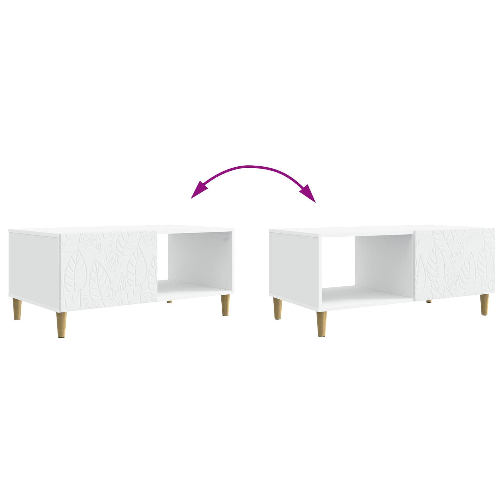 Coffee Table White 90 x 50 x 40 cm Engineered Wood