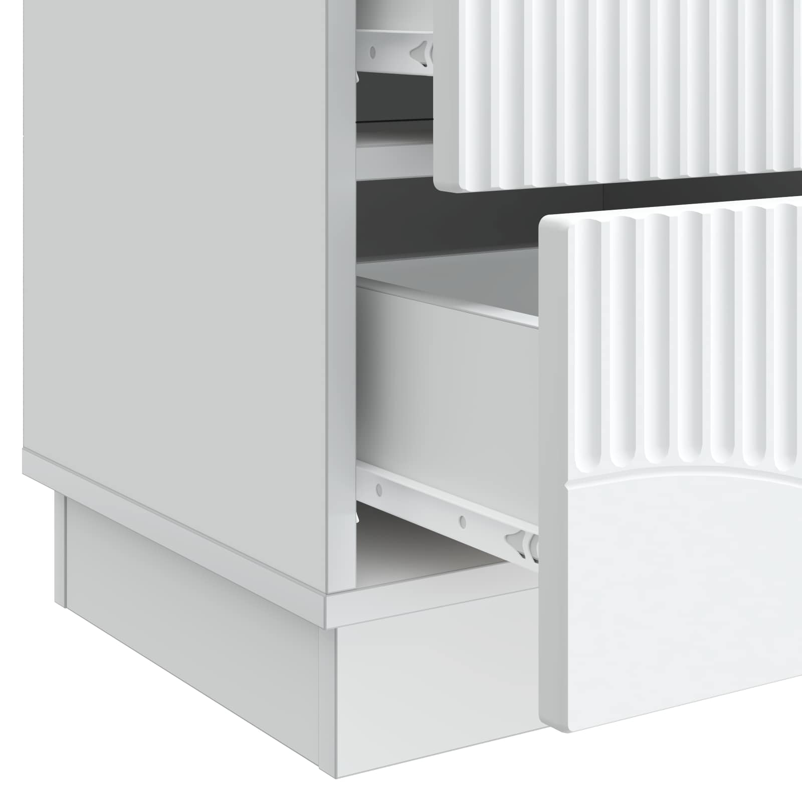 Bedside Cabinet White 43 x 34.5 x 44.5 cm Engineered Wood