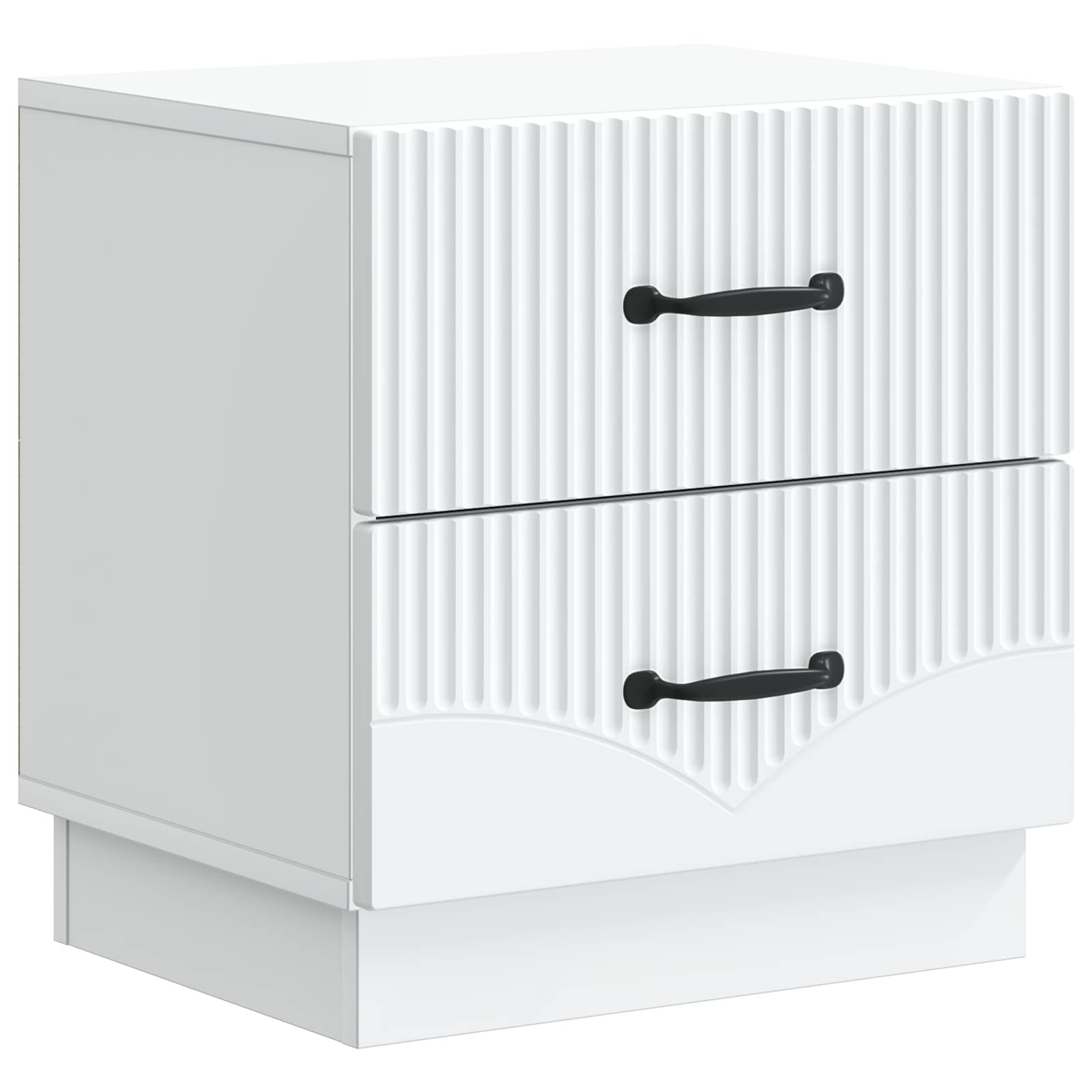 Bedside Cabinet White 43 x 34.5 x 44.5 cm Engineered Wood