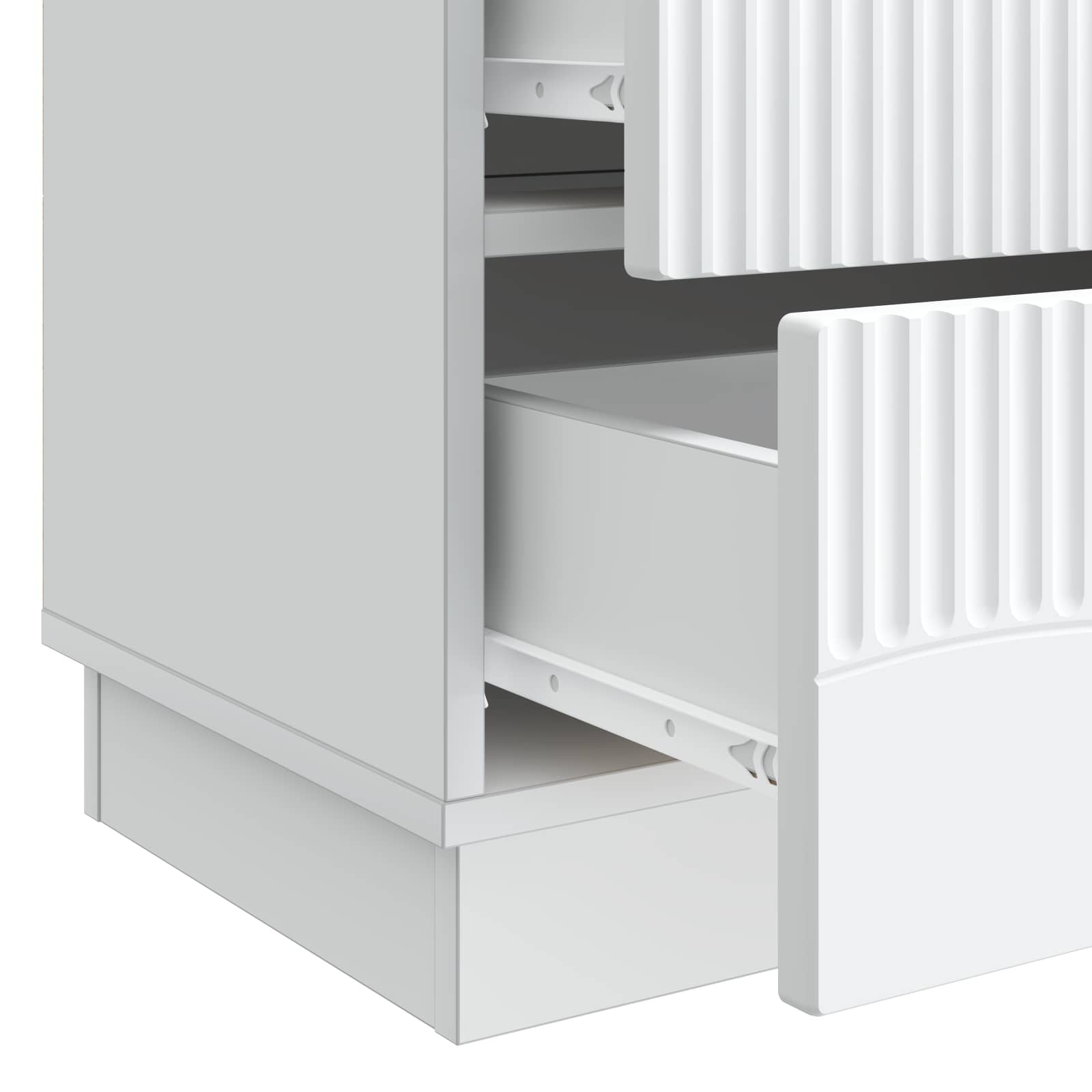 Bedside Cabinet White 62 x 34.5 x 44.5 cm Engineered Wood