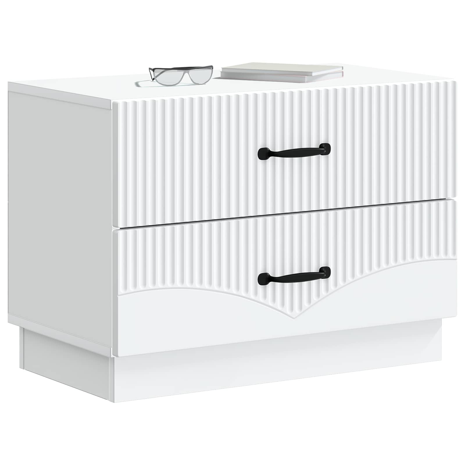 Bedside Cabinet White 62 x 34.5 x 44.5 cm Engineered Wood