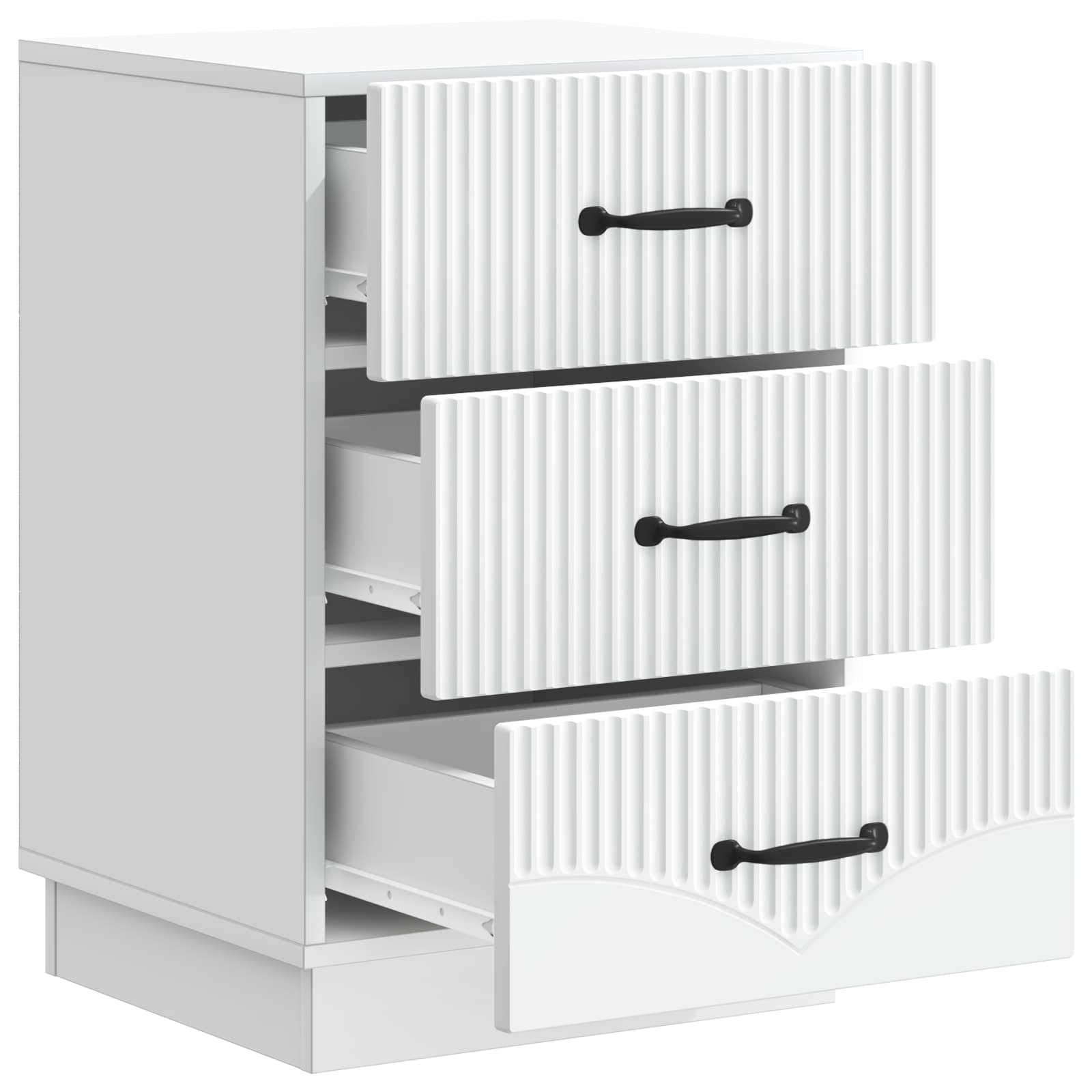 Bedside Cabinet White 43 x 41 x 63.5 cm Engineered Wood