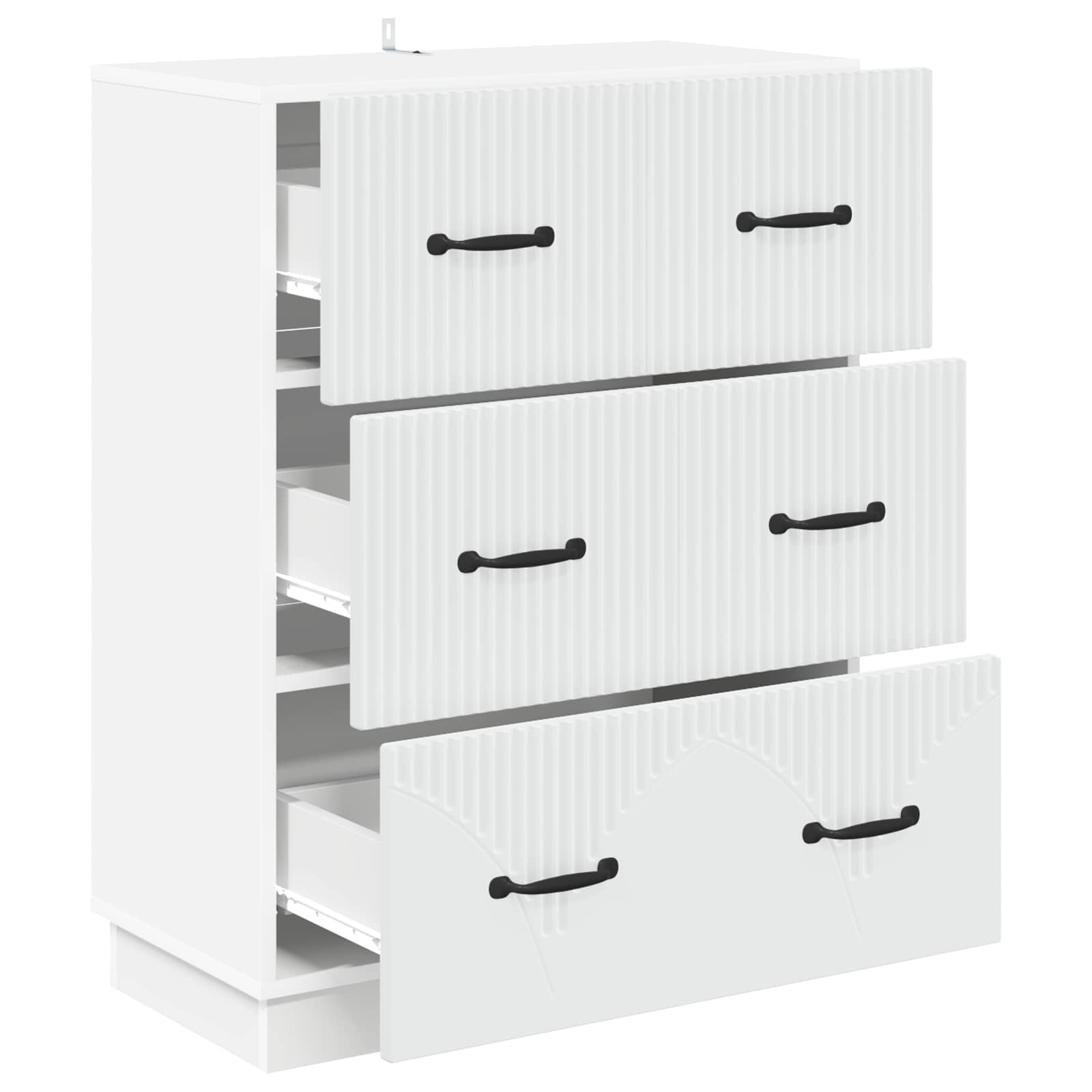 Drawer Cabinet White 66 x 34.5 x 87 cm Engineered Wood