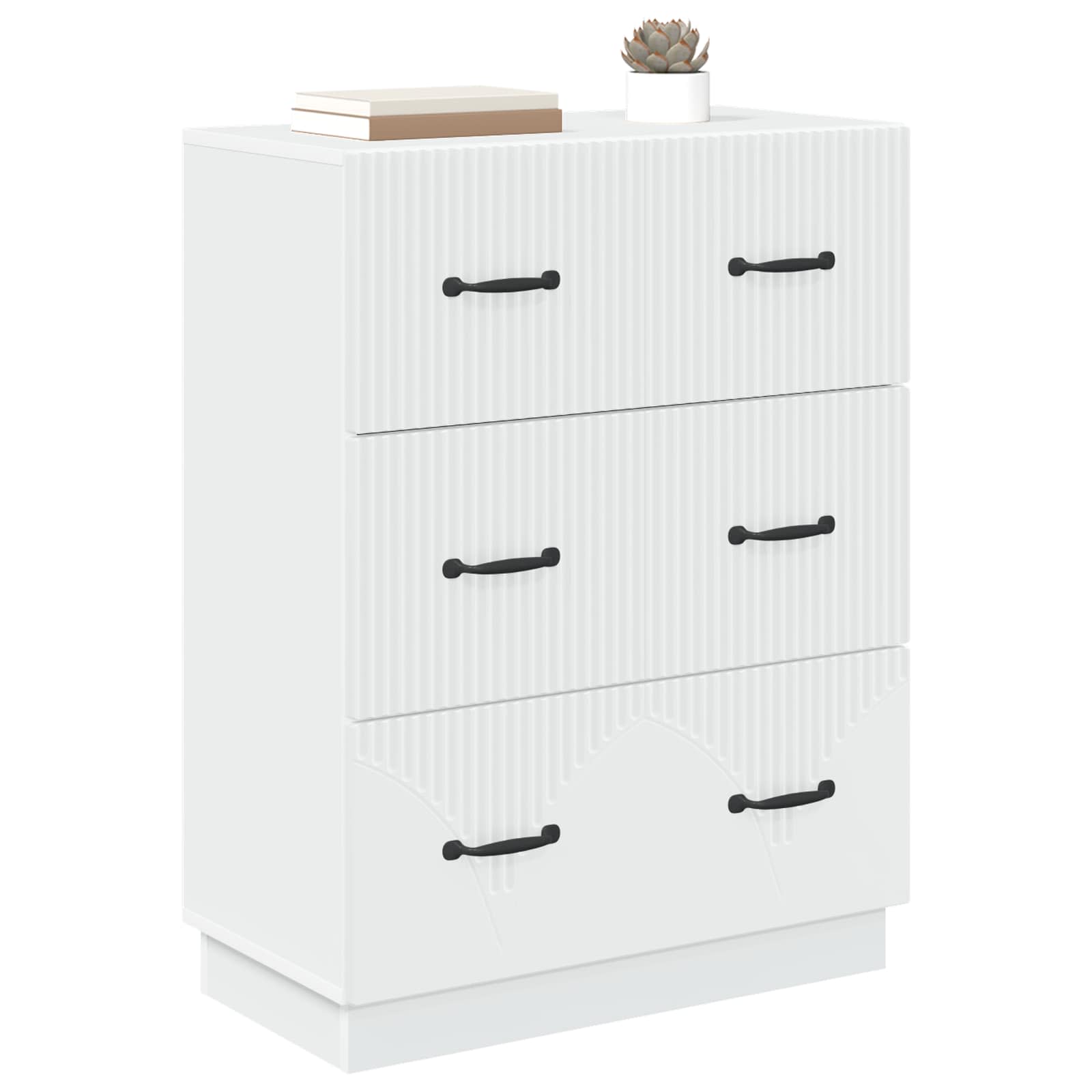 Drawer Cabinet White 66 x 34.5 x 87 cm Engineered Wood