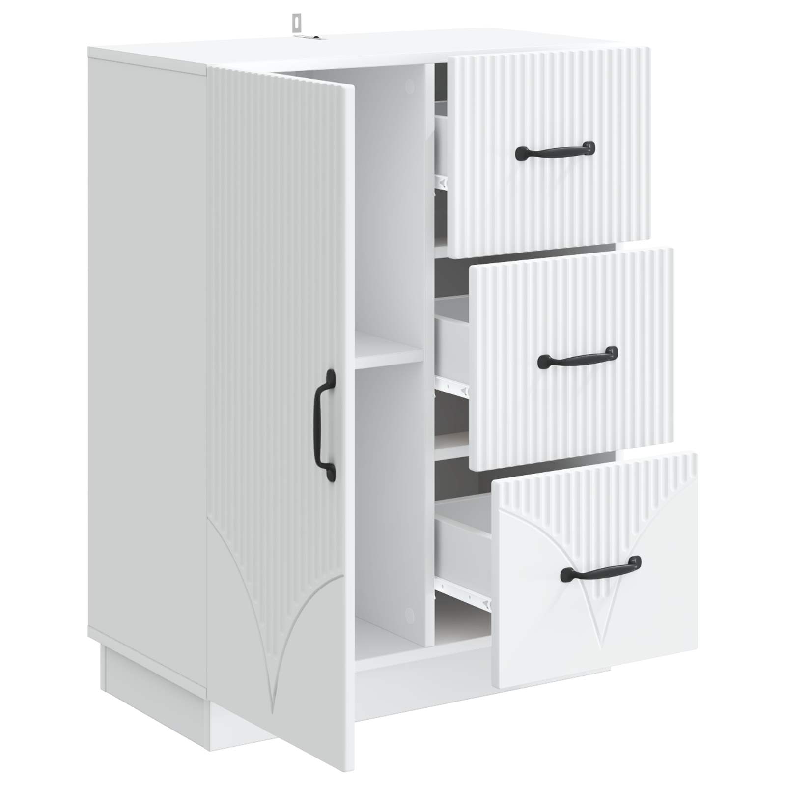 Sideboard White 66 x 34.5 x 87 cm Engineered Wood