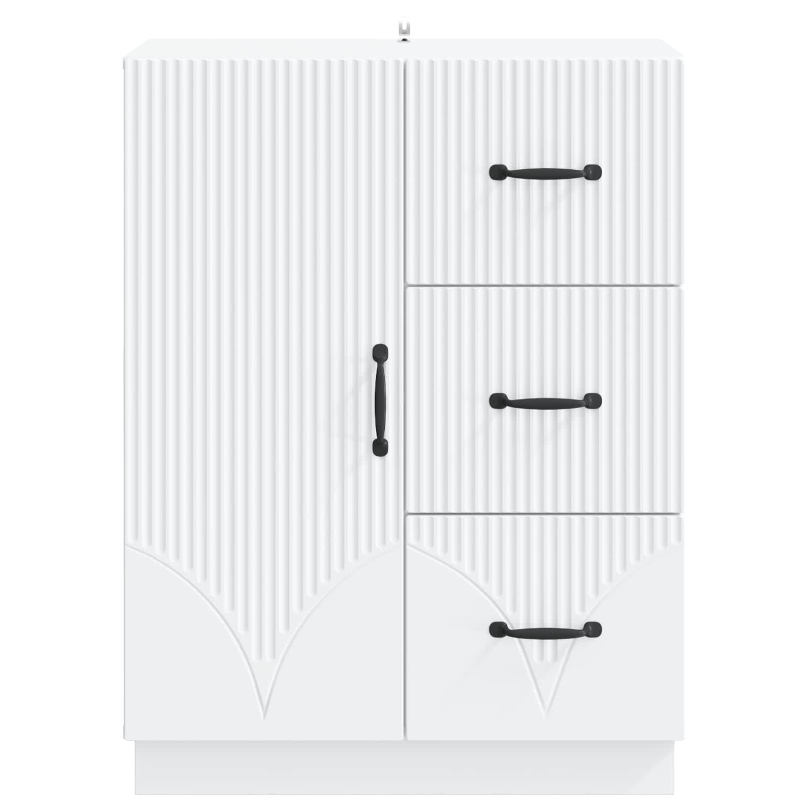 Sideboard with Drawer White 66 x 34.5 x 87 cm Engineered Wood