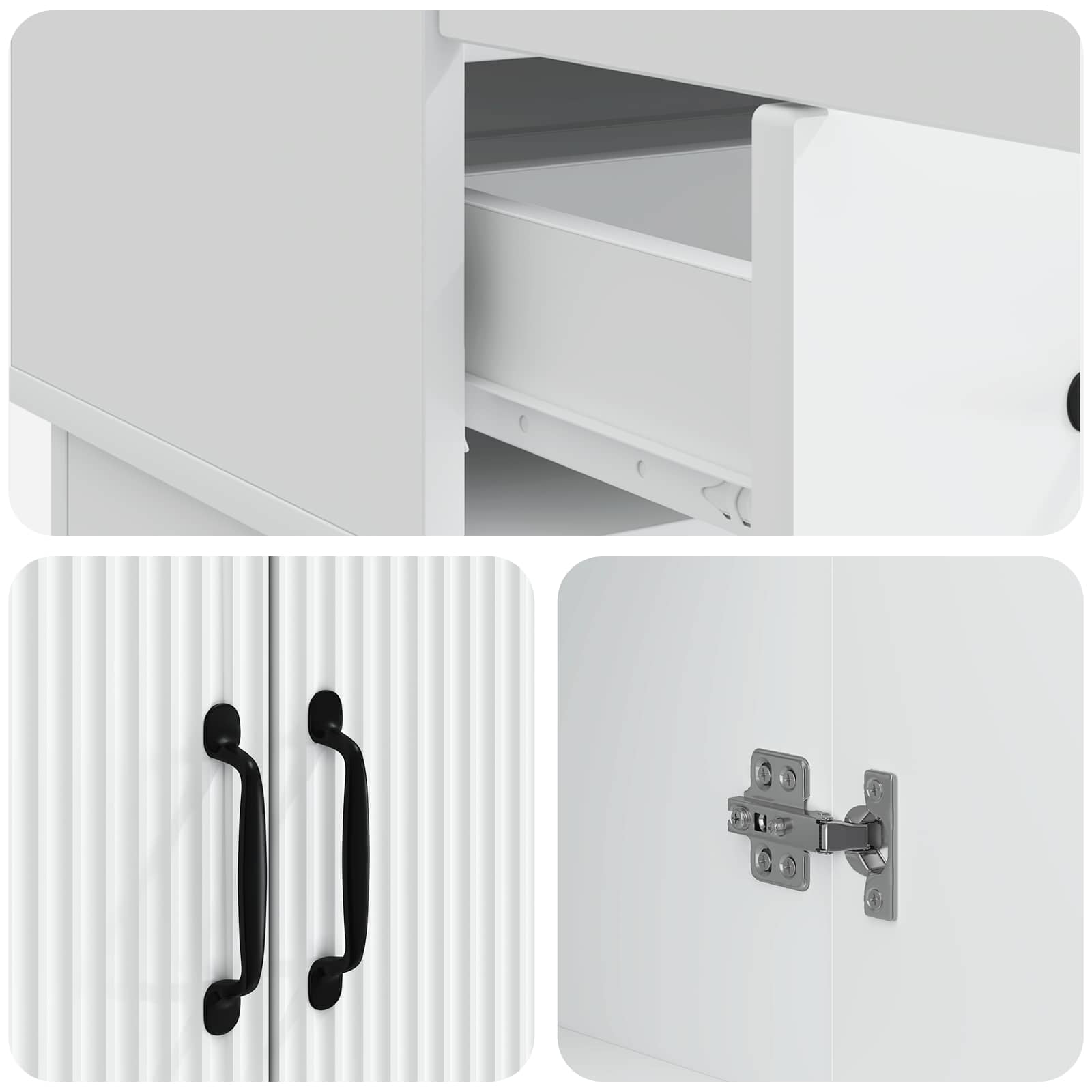 Sideboard White 66 x 34.5 x 92 cm Engineered Wood