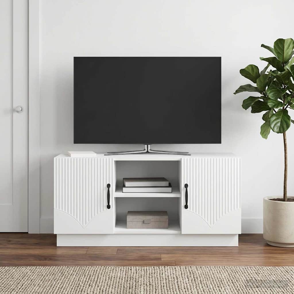 TV Cabinet White 102 x 34.5 x 47 cm Engineered Wood