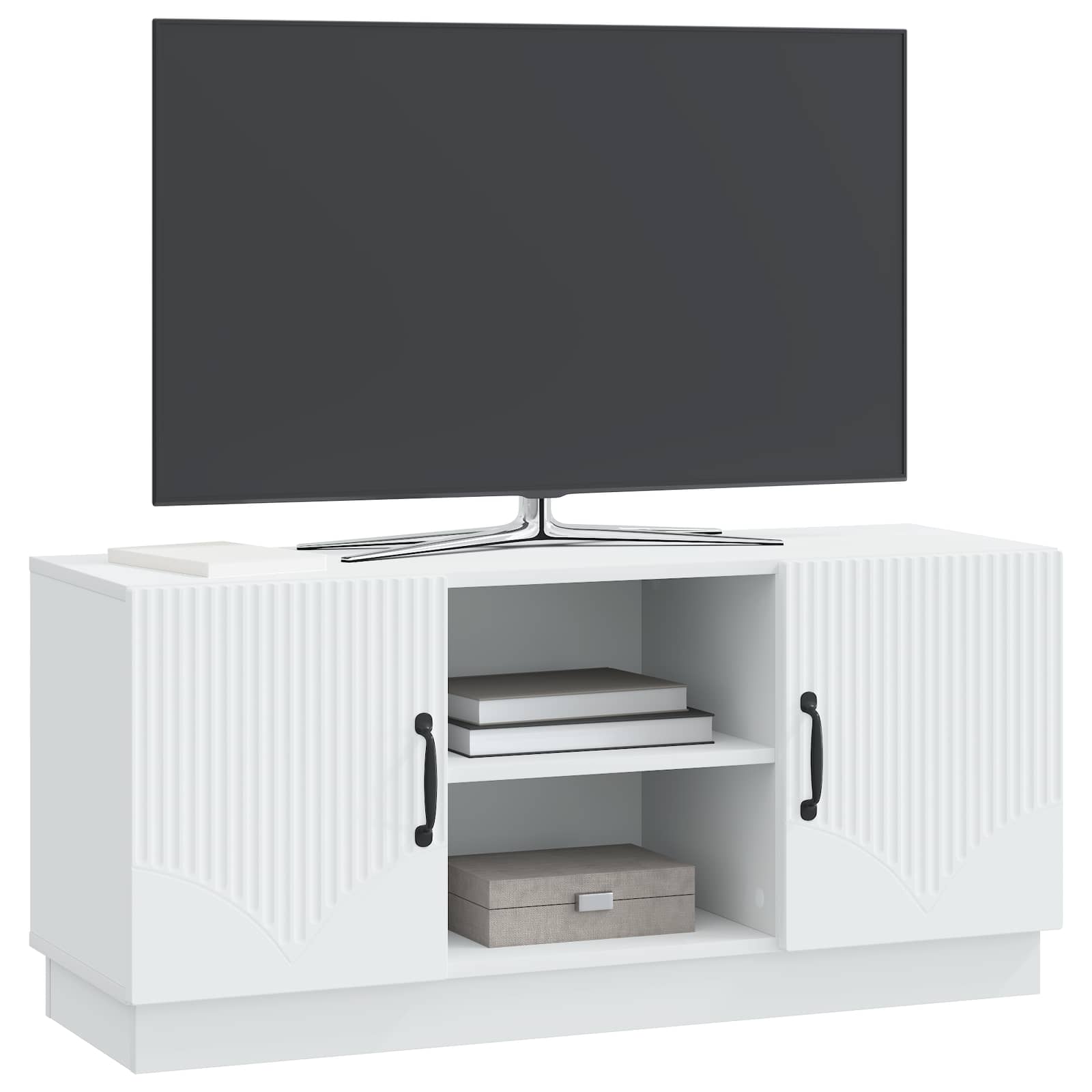 TV Cabinet White 102 x 34.5 x 47 cm Engineered Wood