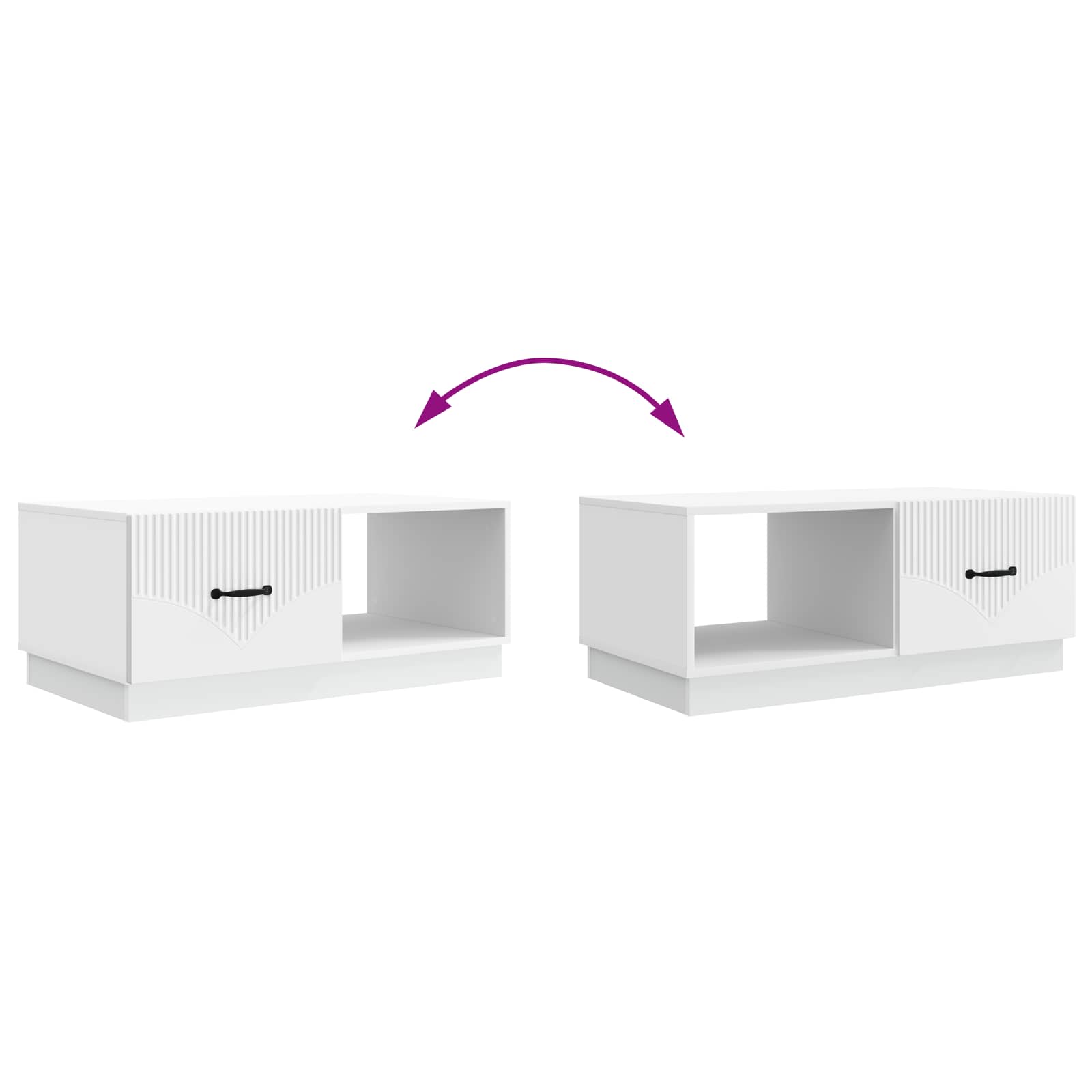 Coffee Table White 90 x 50 x 37 cm Engineered Wood