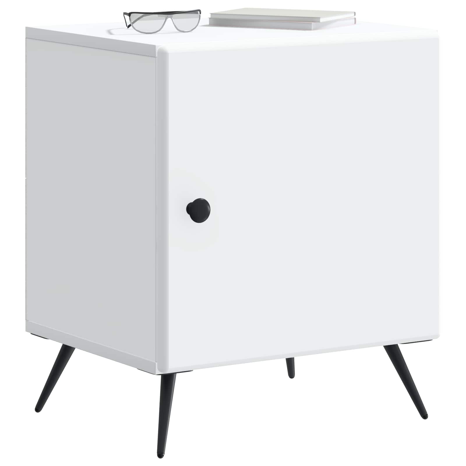 Bedside Cabinet White 43 x 34.5 x 50 cm Engineered Wood