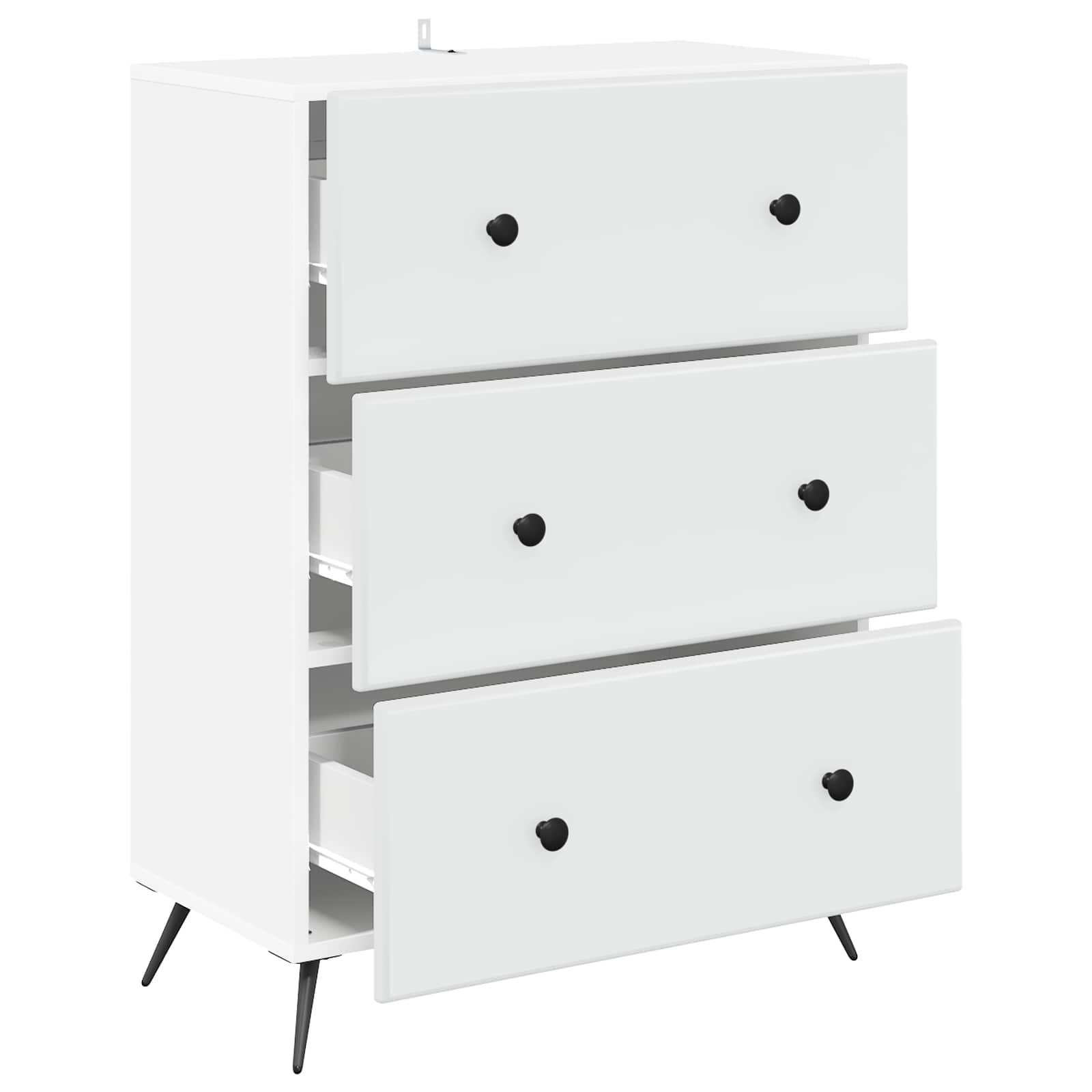 Drawer Cabinet White 66 x 34.5 x 90 cm Engineered Wood
