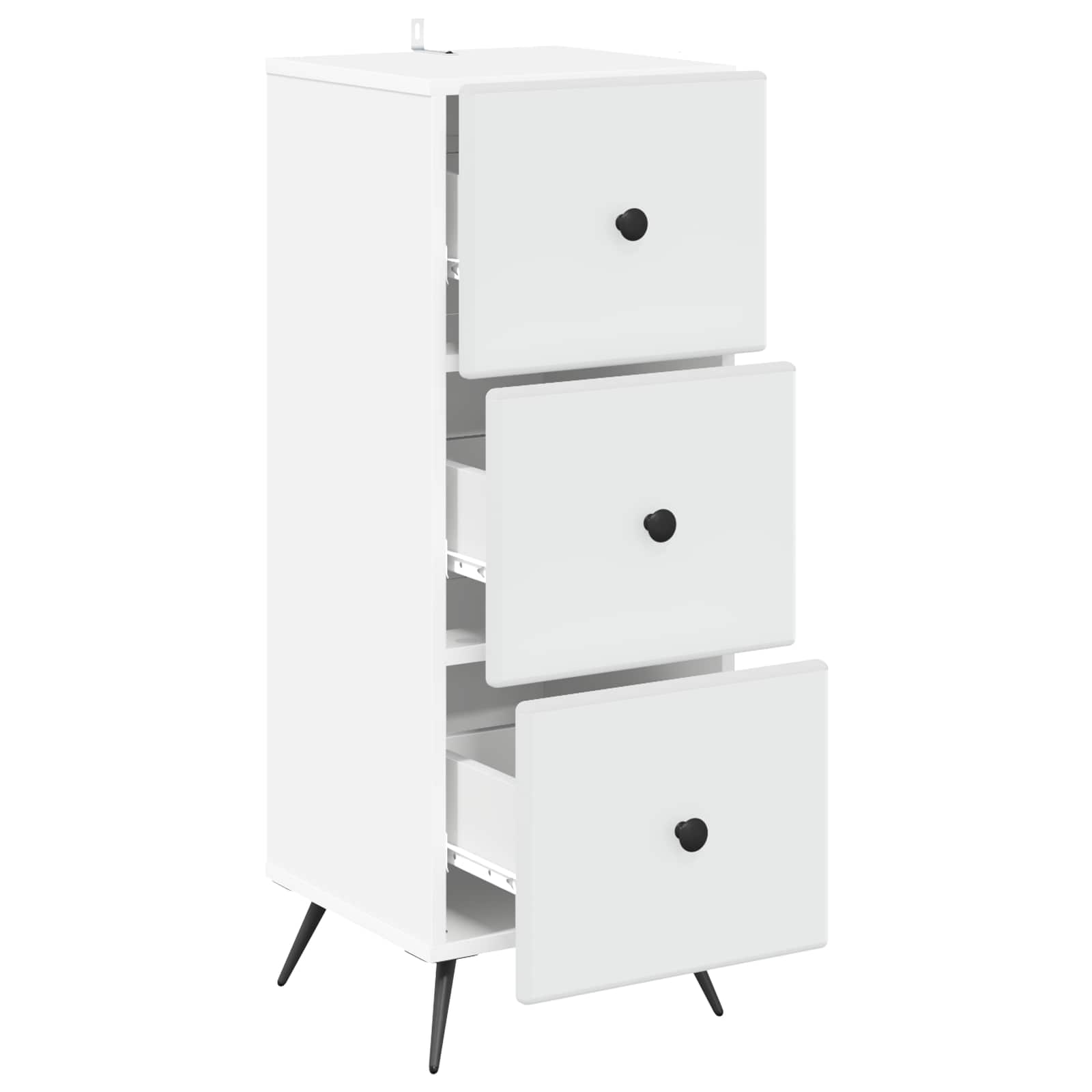 Drawer Cabinet White 33 x 34.5 x 90 cm Engineered Wood