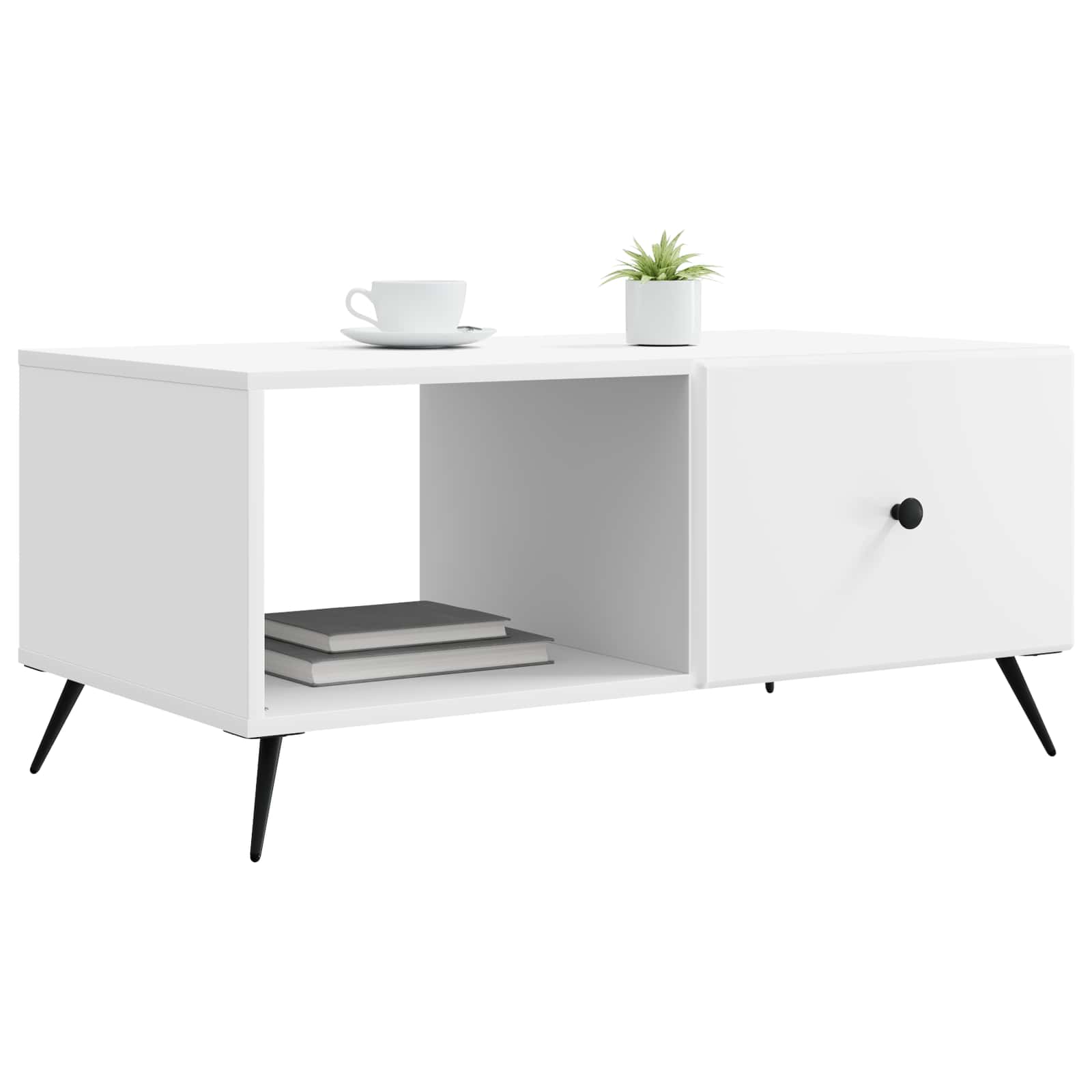 Coffee Table White 90 x 50 x 40 cm Engineered Wood