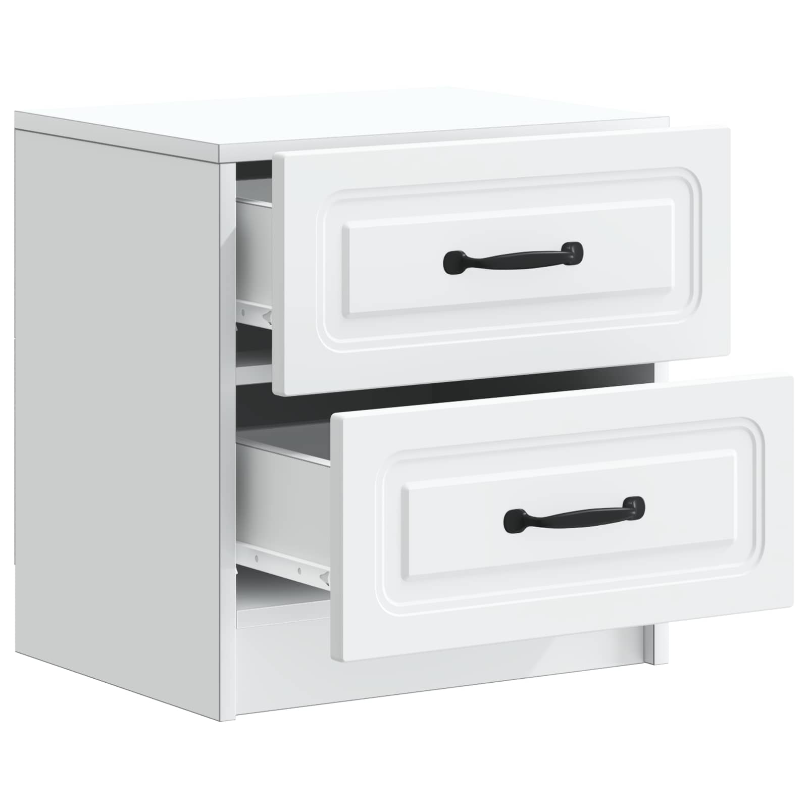 Bedside Cabinet White 43 x 34.5 x 44.5 cm Engineered Wood