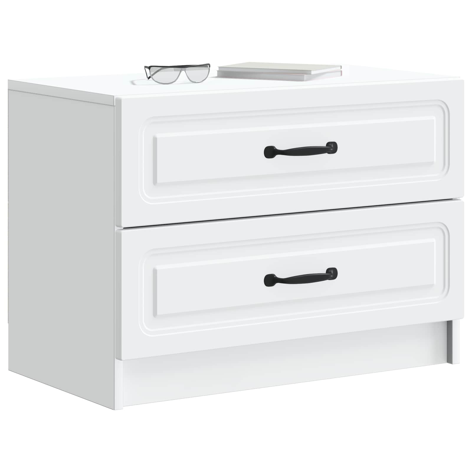 Bedside Cabinet White 62 x 34.5 x 44.5 cm Engineered Wood