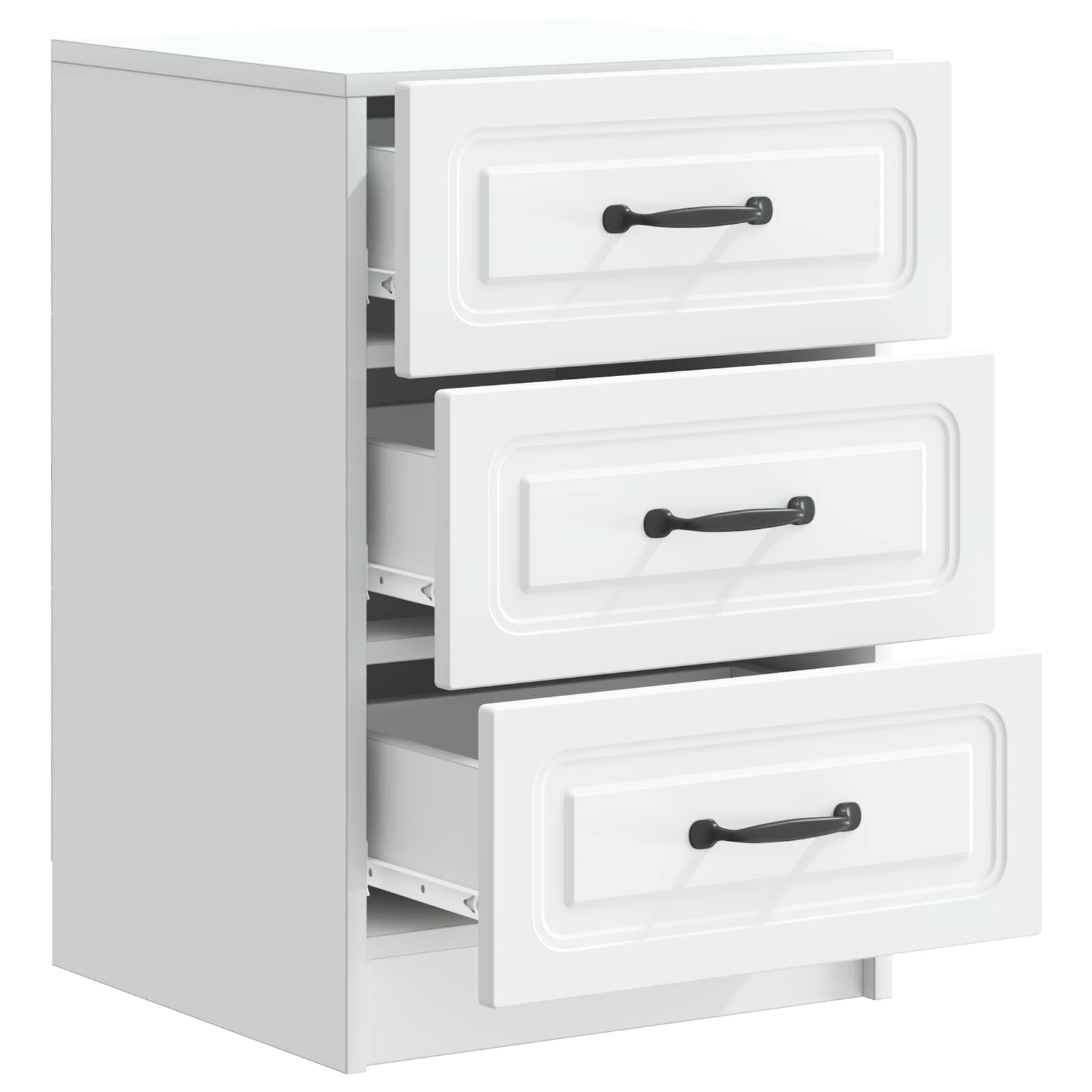 Bedside Cabinet White 43 x 41 x 63.5 cm Engineered Wood