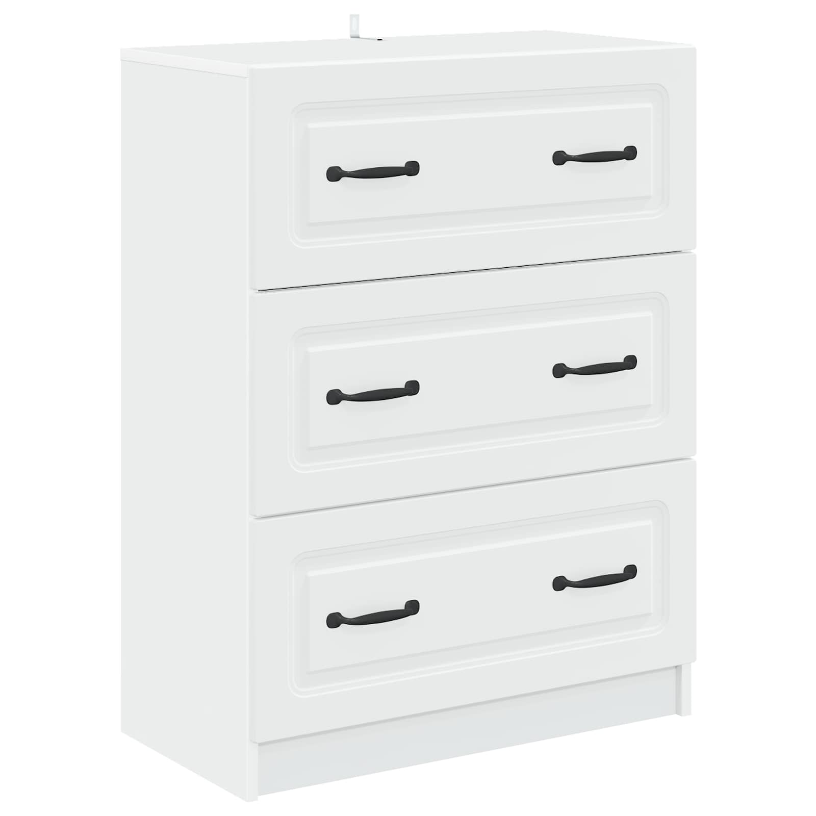 Drawer Cabinet 66 x 34.5 x 87 cm Engineered Wood White