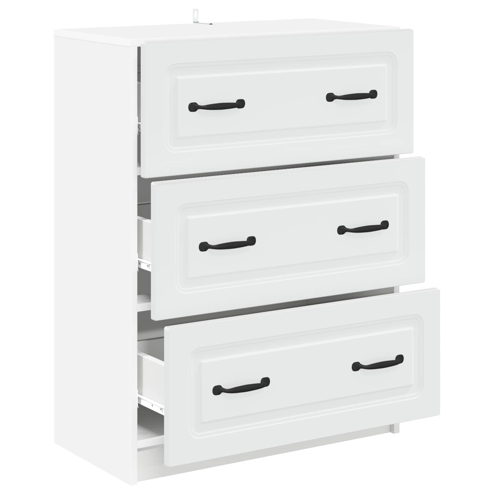 Drawer Cabinet 66 x 34.5 x 87 cm Engineered Wood White