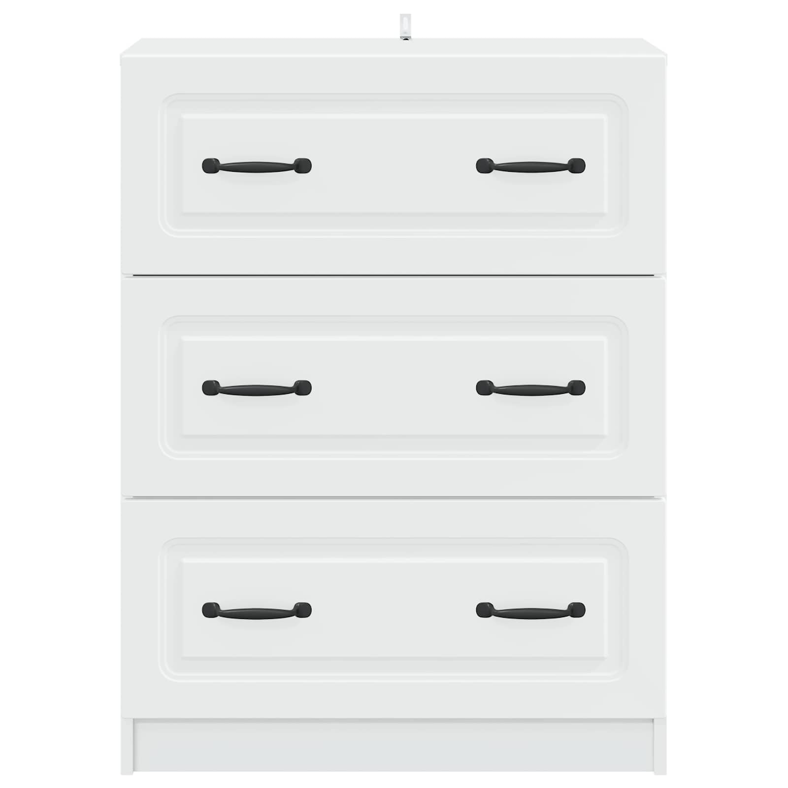 Drawer Cabinet 66 x 34.5 x 87 cm Engineered Wood White