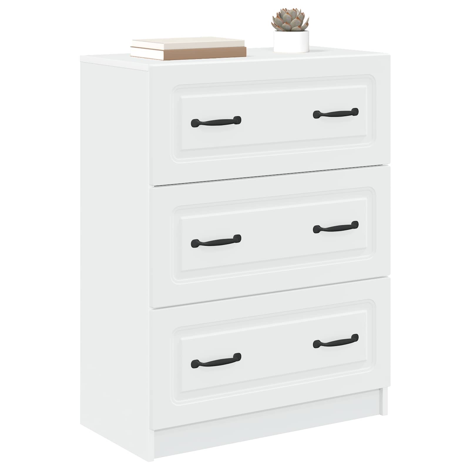 Drawer Cabinet 66 x 34.5 x 87 cm Engineered Wood White