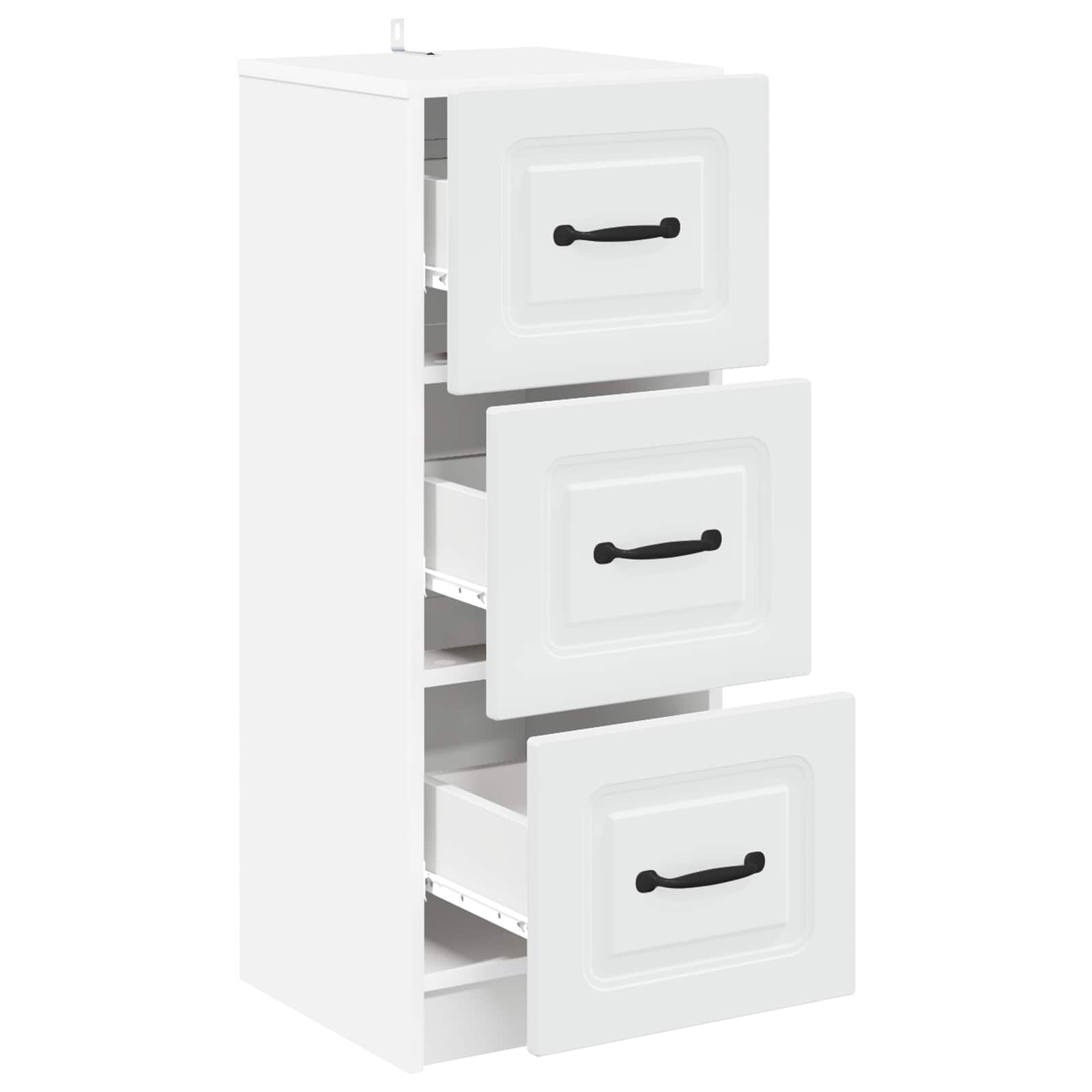 Drawer Cabinet White 33 x 34.5 x 87 cm Engineered Wood