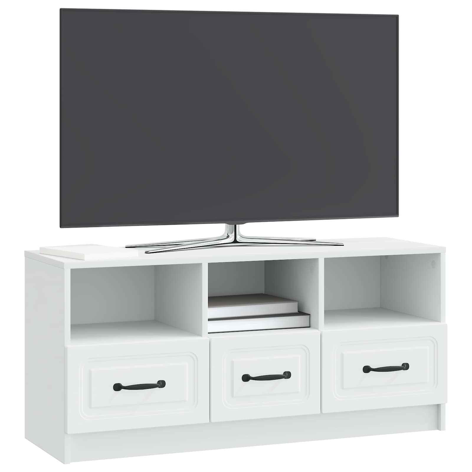 TV Cabinet with Drawer White 102 x 34.5 x 47 cm Engineered Wood