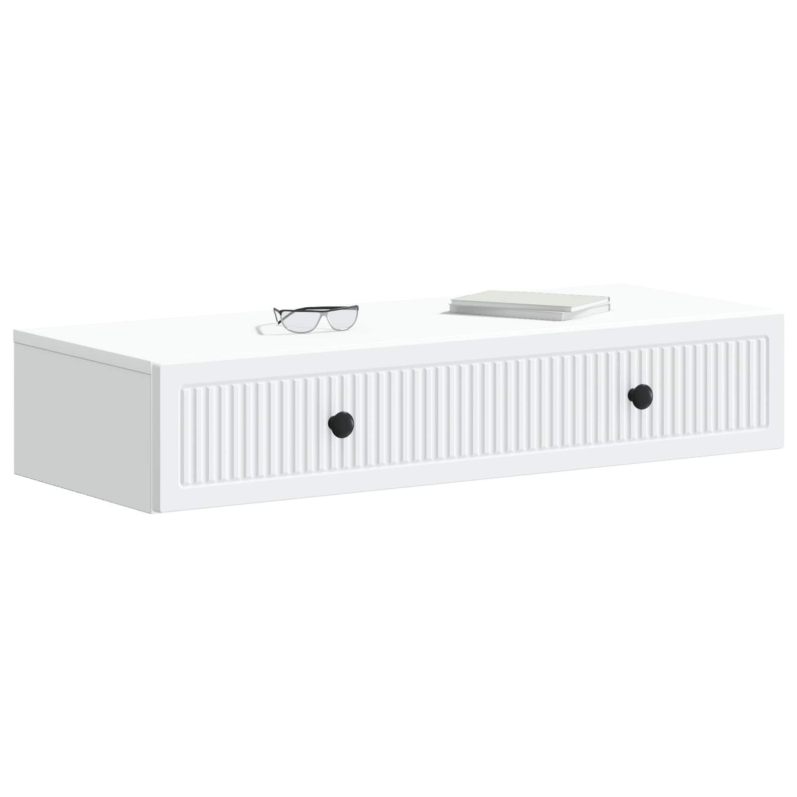 Wall-Mounted Side Table Wall-mounted White 87.5 x 34.5 x 17 cm