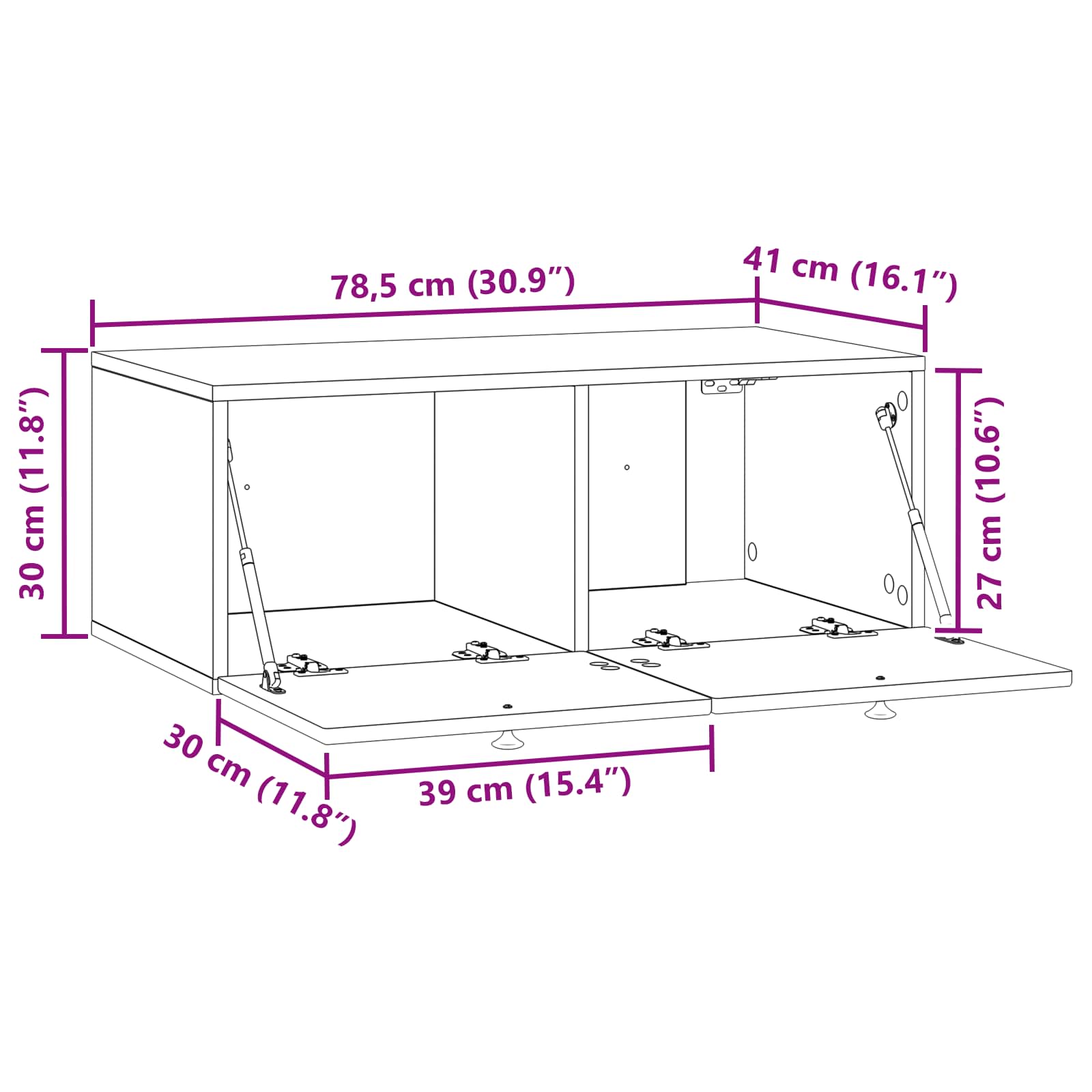 Wall-Mounted TV Cabinet White 78.5 x 41 x 30 cm Engineered Wood
