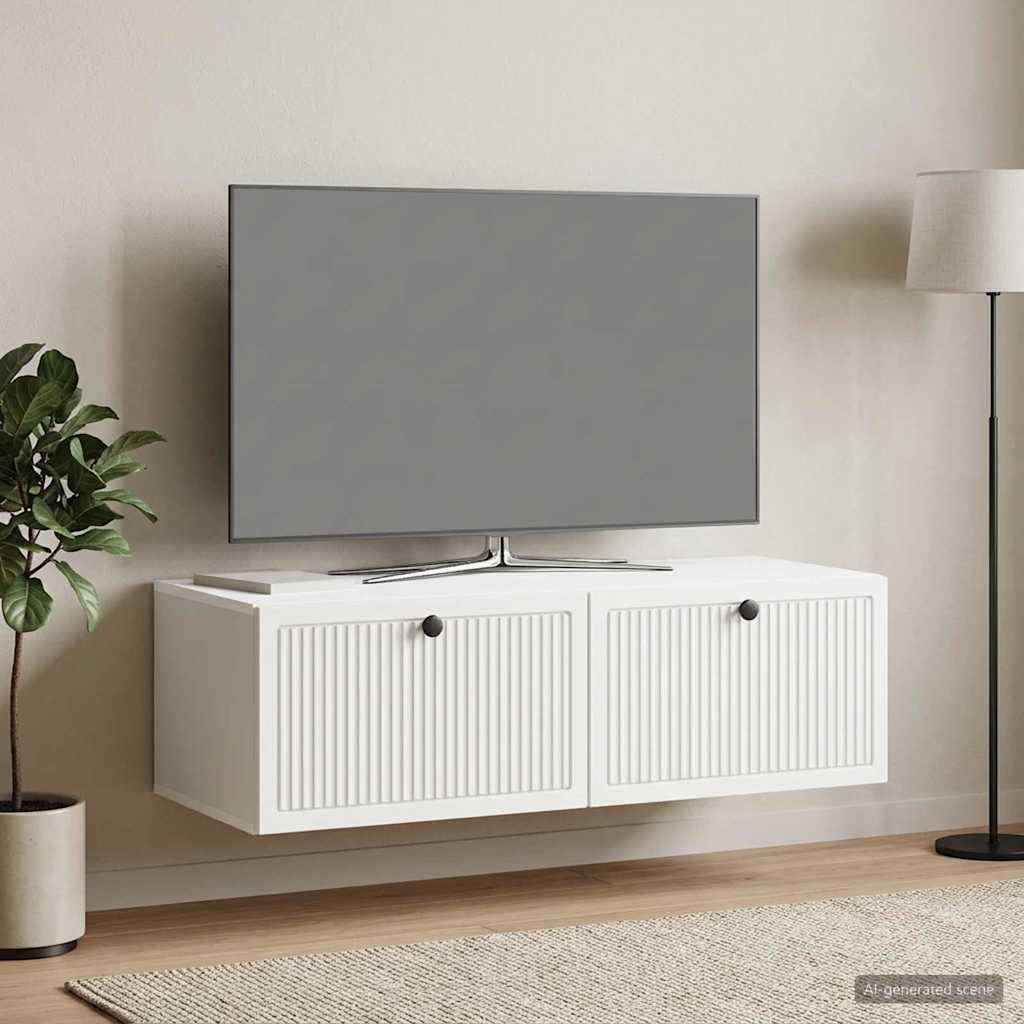 Wall-Mounted TV Cabinet White 98 x 41 x 30 cm Engineered Wood