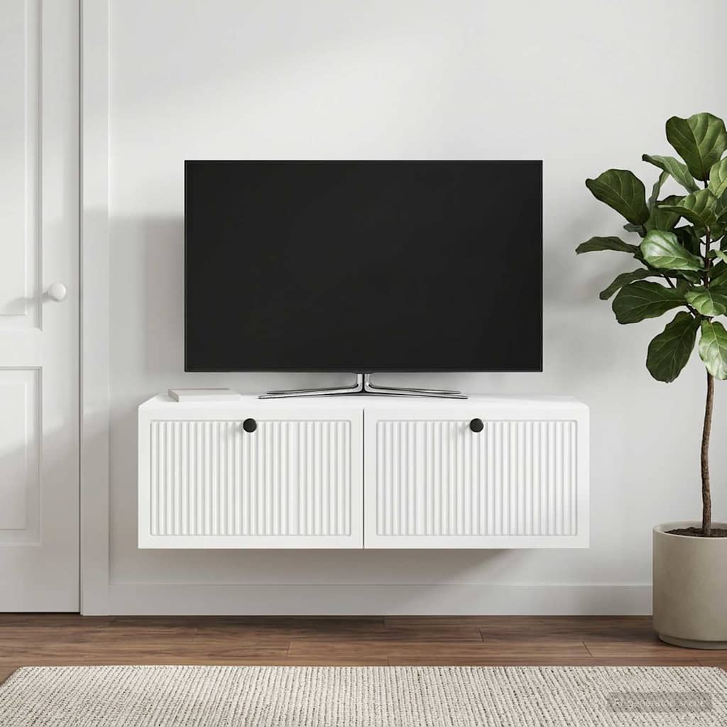 Wall-Mounted TV Cabinet White 98 x 41 x 30 cm Engineered Wood