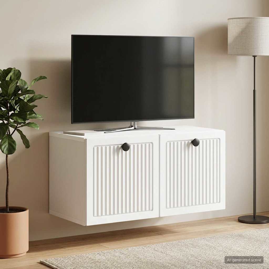 Wall-Mounted TV Cabinet White 59.5 x 31 x 30 cm Engineered Wood