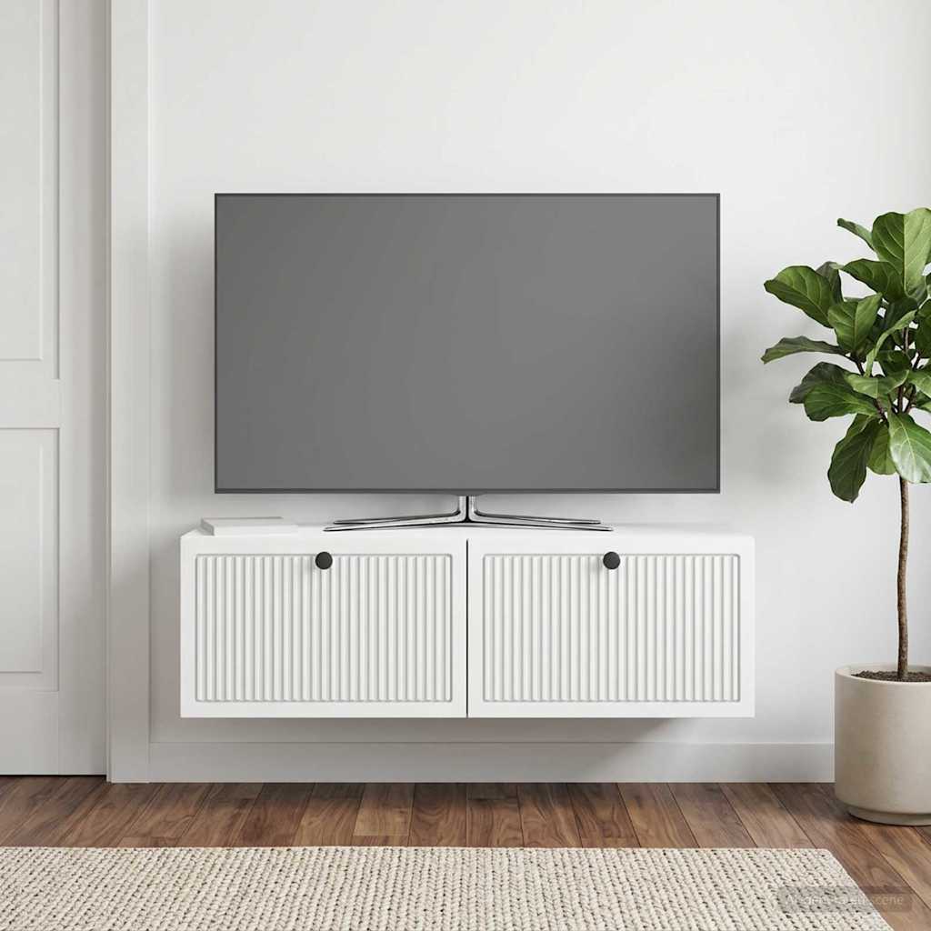 Wall-Mounted TV Cabinet White 98 x 31 x 30 cm Engineered Wood